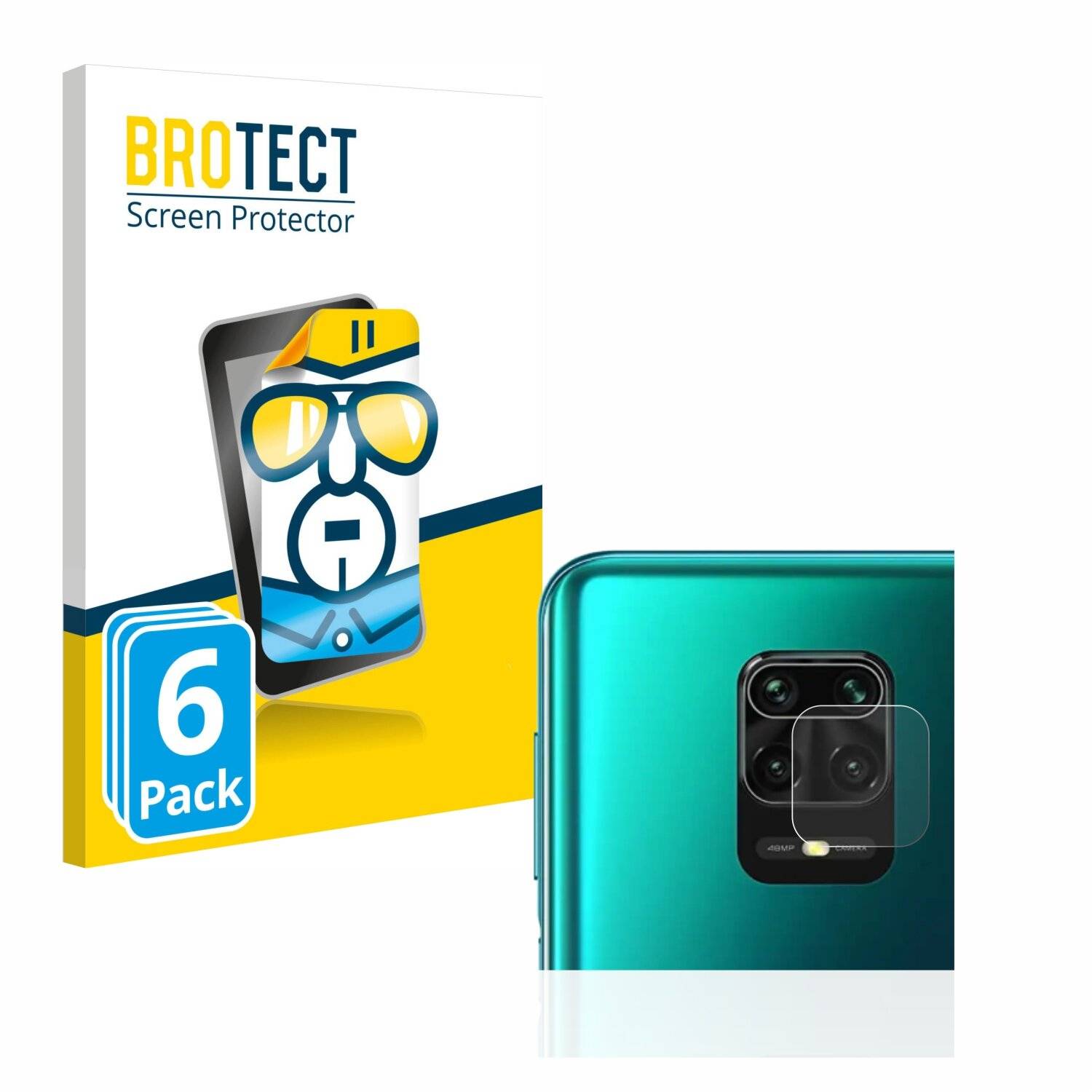 6x BROTECT HD-Clear Displayschutzfolie für Xiaomi Redmi Note 9S (NUR