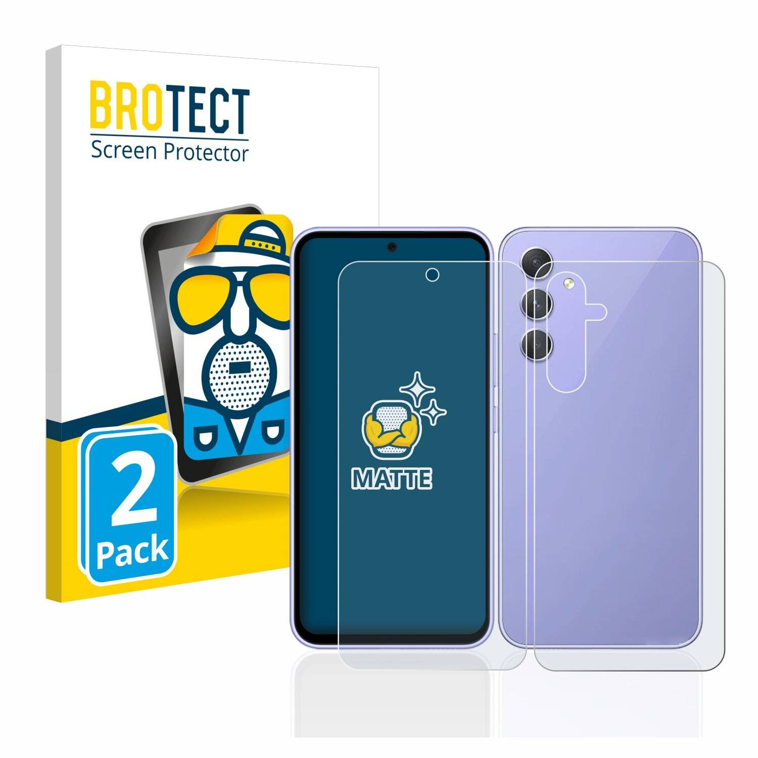 2x BROTECT Matte Displayschutzfolie für Samsung Galaxy A54 5G (Display+Rückseite) -