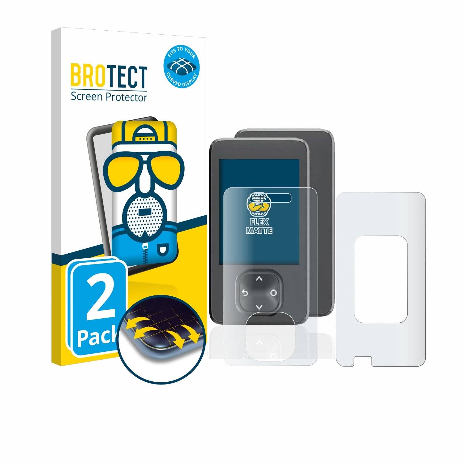 2x BROTECT Flex Matte Full-Cover Displayschutzfolie für Dexcom G7 CGM