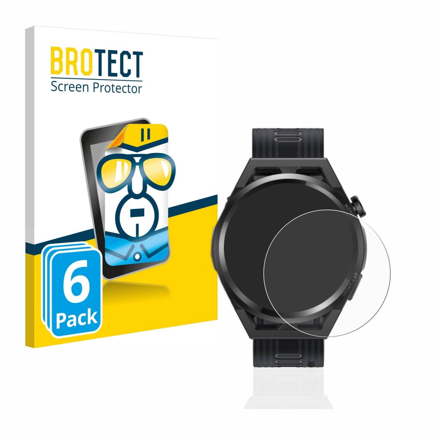 6x BROTECT HD-Clear Displayschutzfolie für Huawei Watch GT