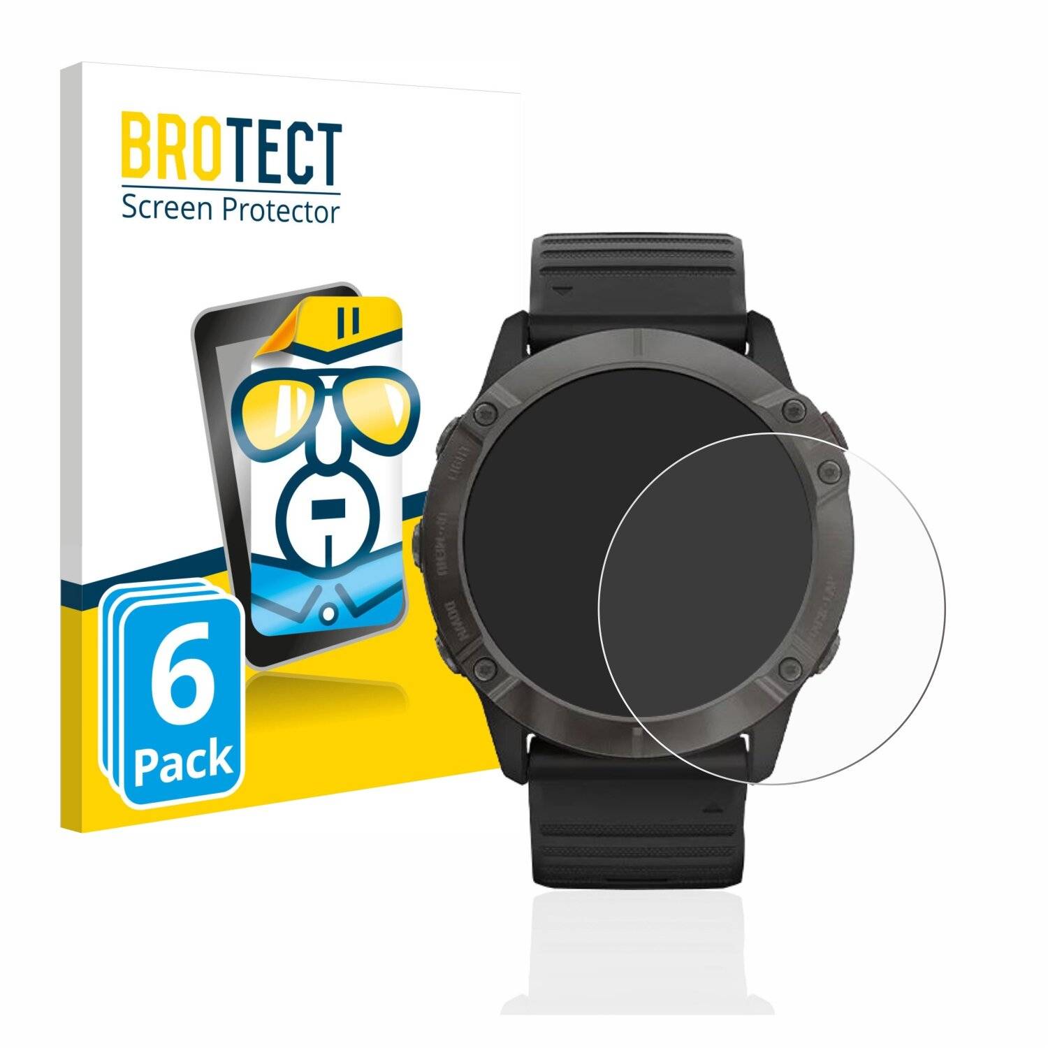6x BROTECT HD-Clear Displayschutzfolie für Garmin Fenix 6X