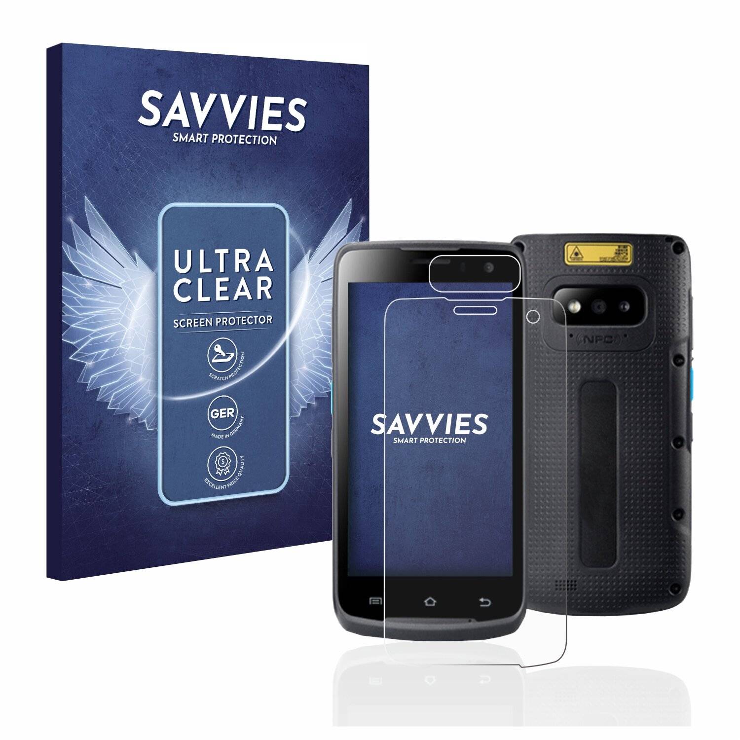 18x Savvies SU75 Displayschutzfolie für Unitech EA500P Plus