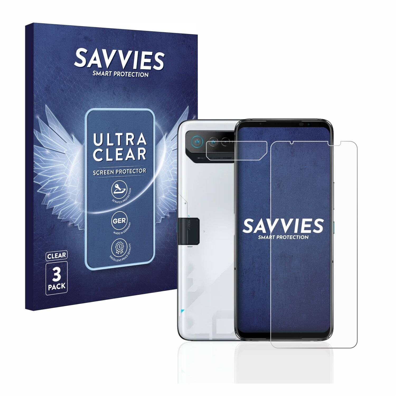 6x Savvies SU75 Displayschutzfolie für Asus ROG Phone 7