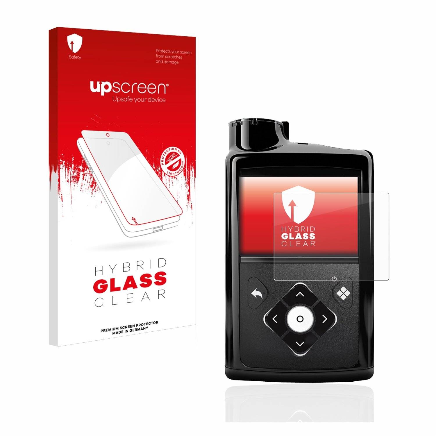 upscreen Hybrid Glass Clear Premium Schutzglas Folie für Medtronic Minimed