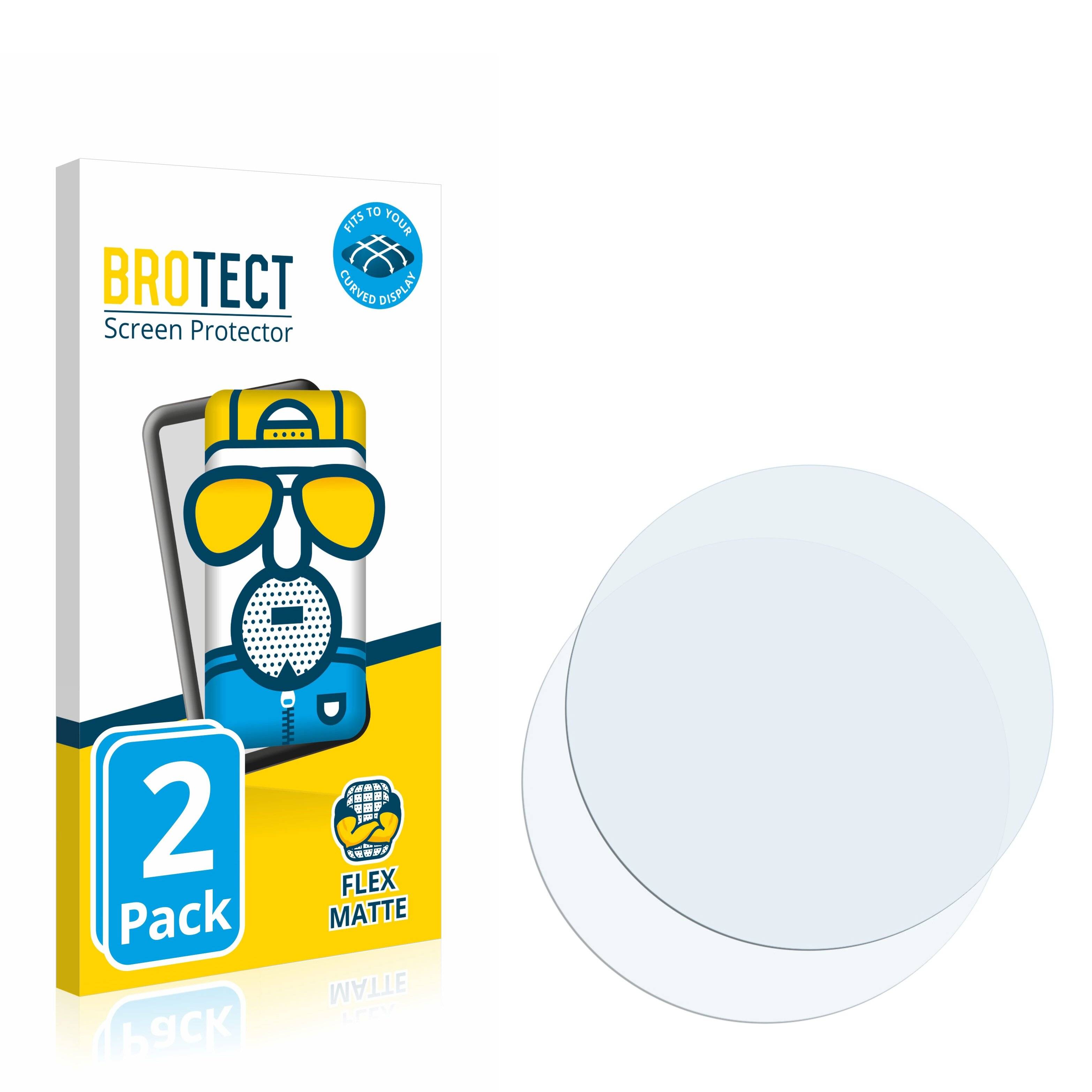 2x BROTECT Flex Matte Full-Cover Displayschutzfolie für Kreisrunde Displays (ø: 33.5