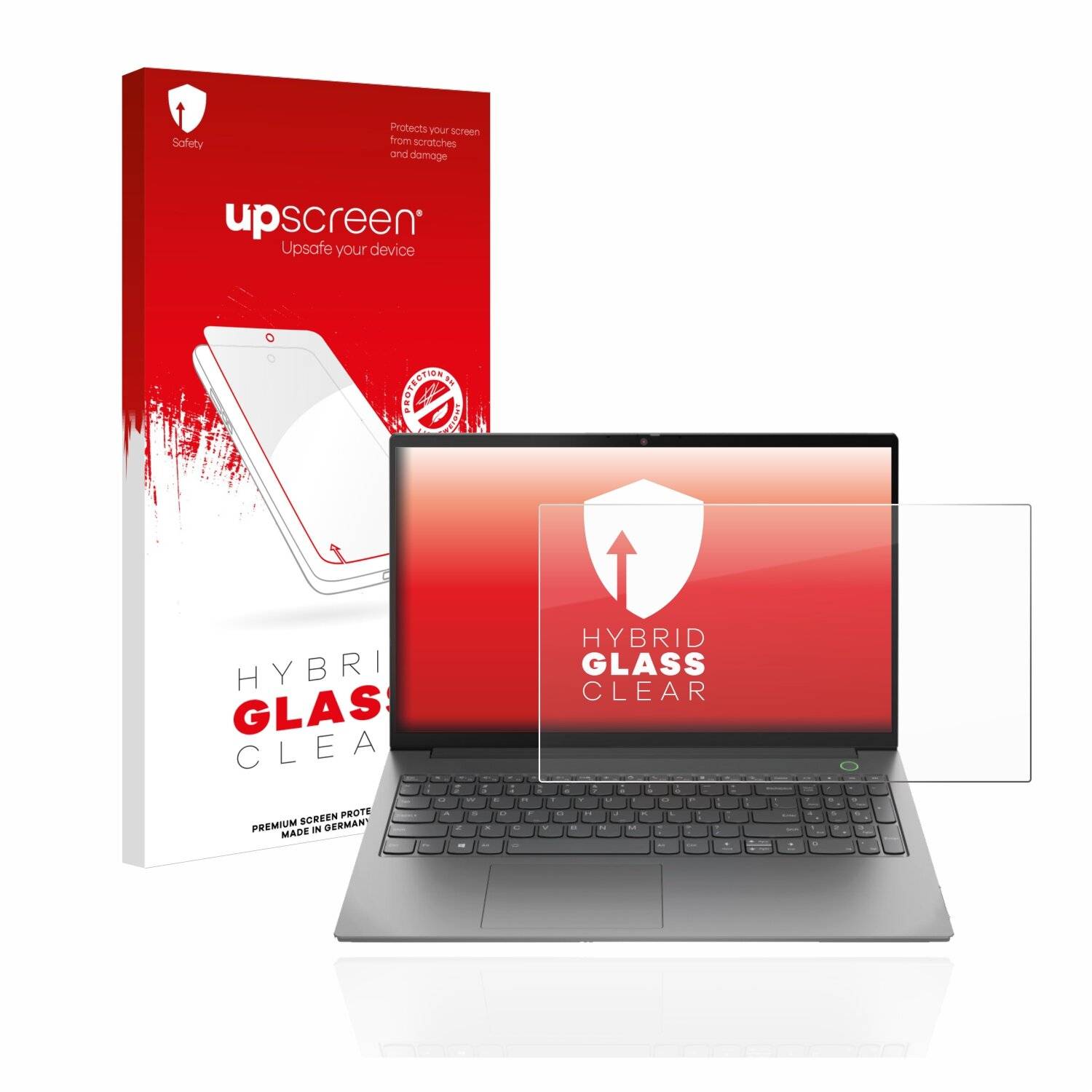 upscreen Hybrid Glass Clear Premium Schutzglas Folie für Lenovo ThinkBook 15 Gen 2