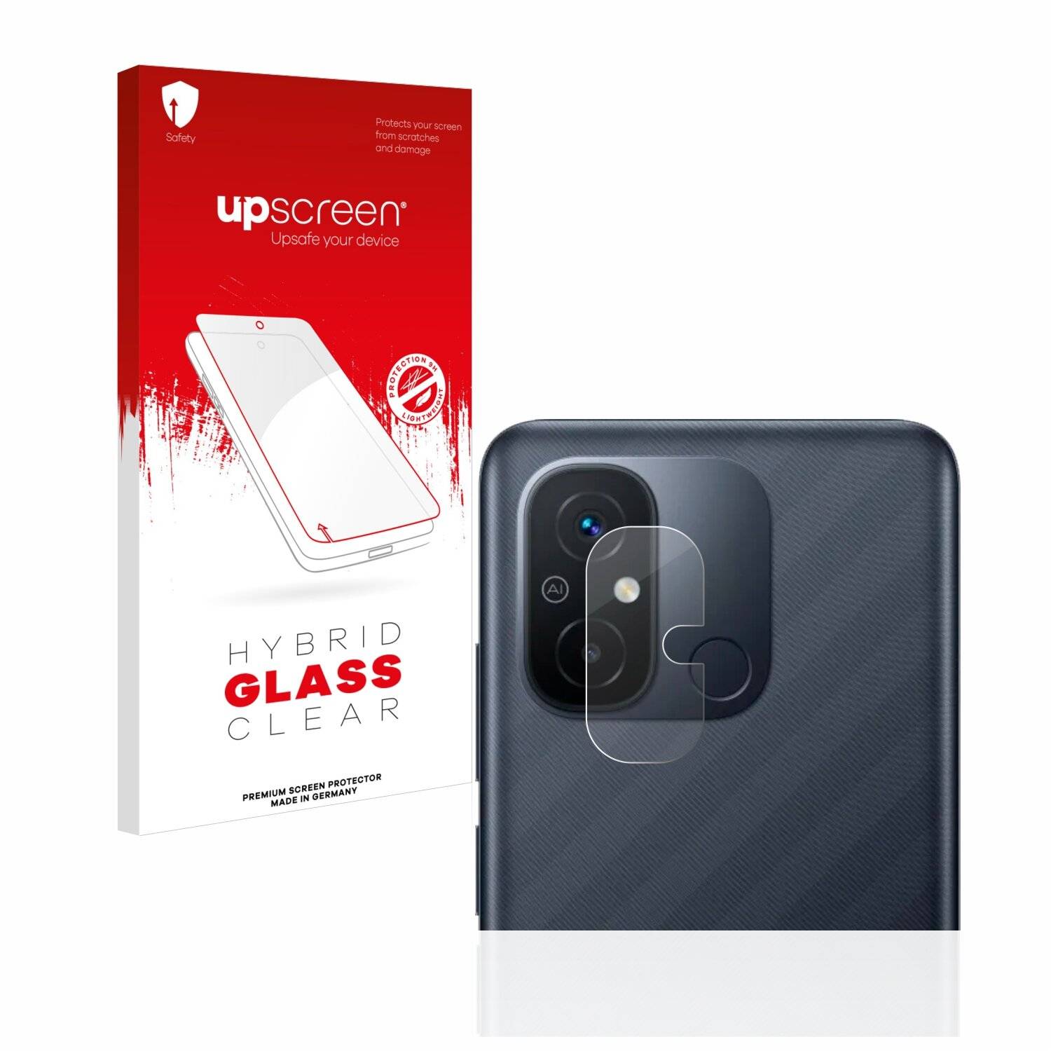 upscreen Hybrid Glass Clear Premium Schutzglas Folie für Xiaomi Redmi 12C (NUR