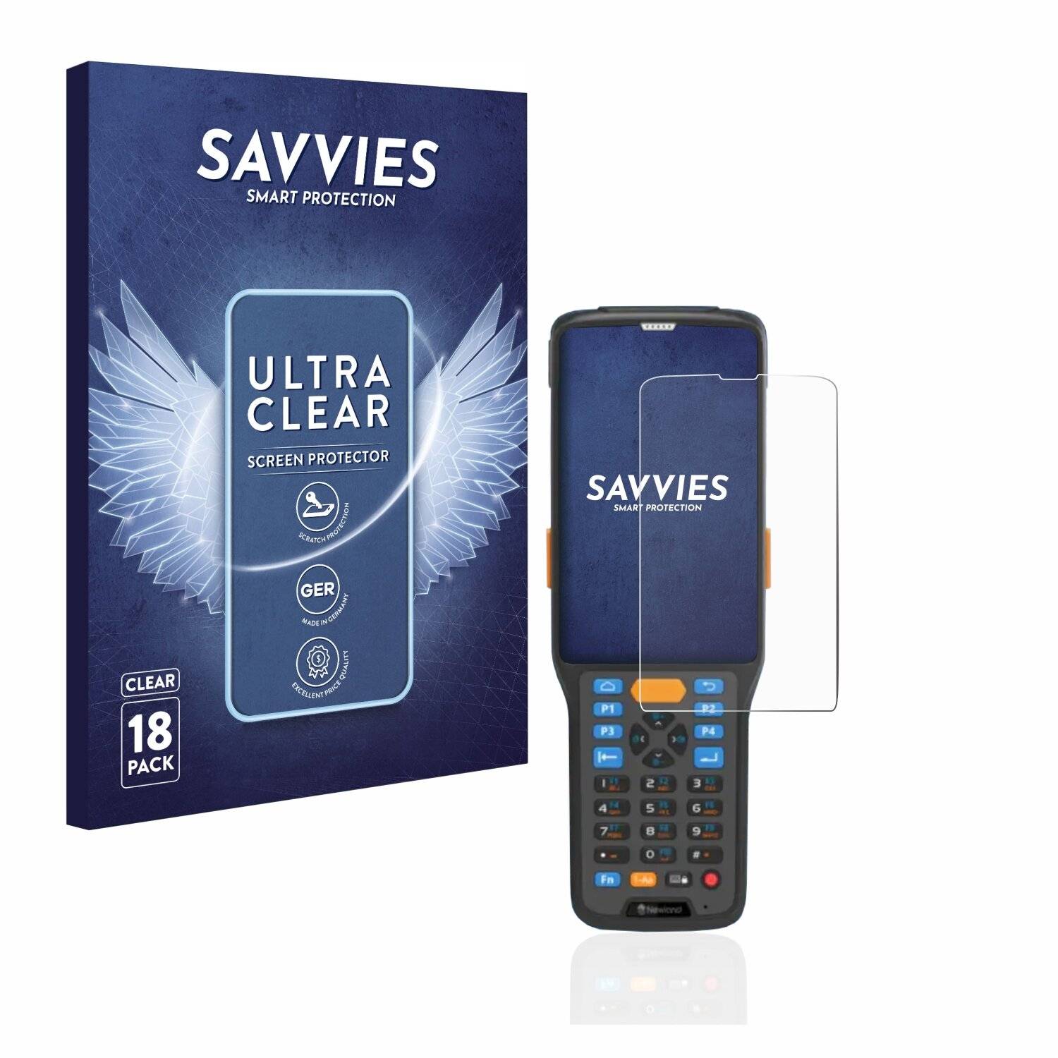 18x Savvies SU75 Displayschutzfolie für Newland N7 Cachalot Pro