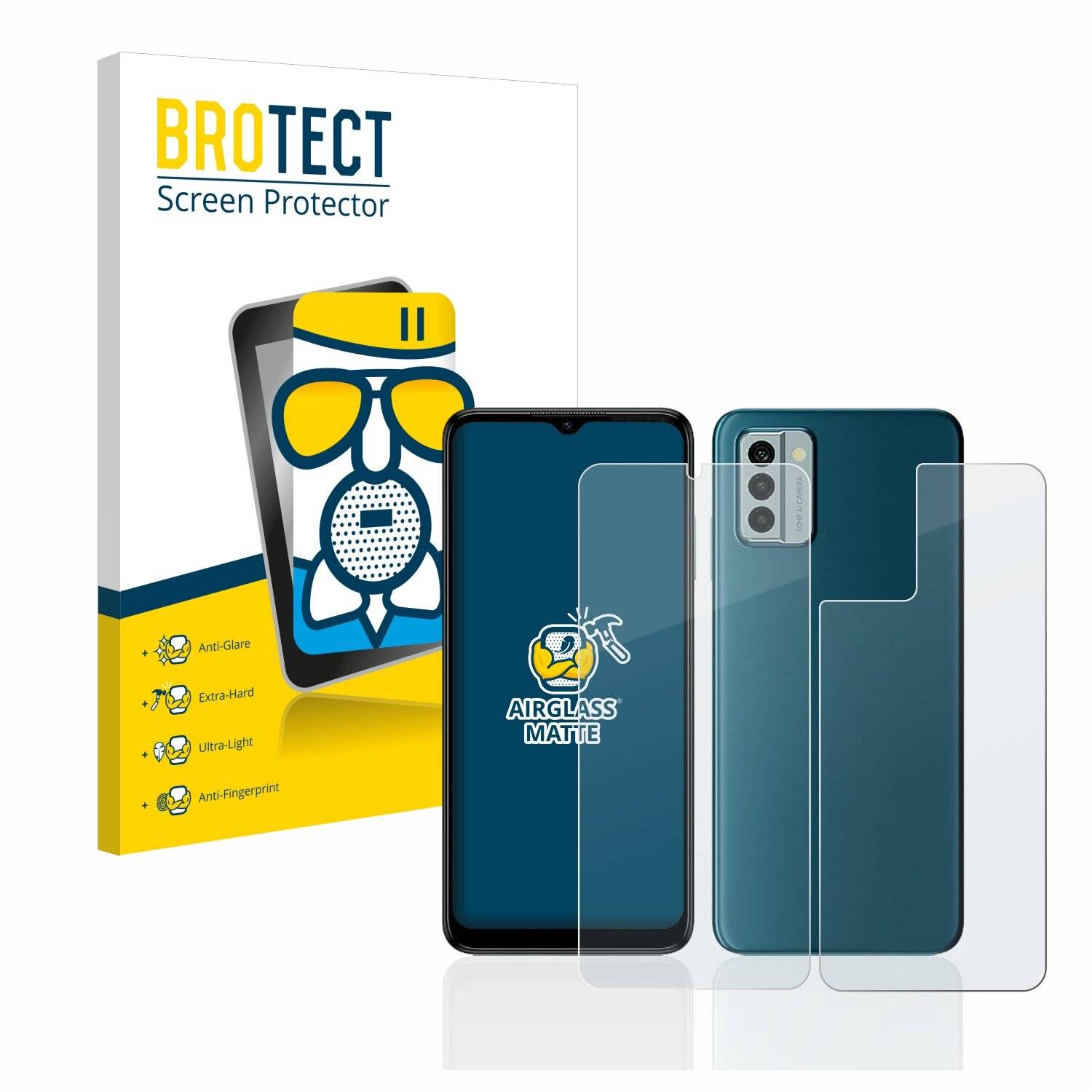 BROTECT AirGlass Matte Schutzglas Folie für Nokia G22