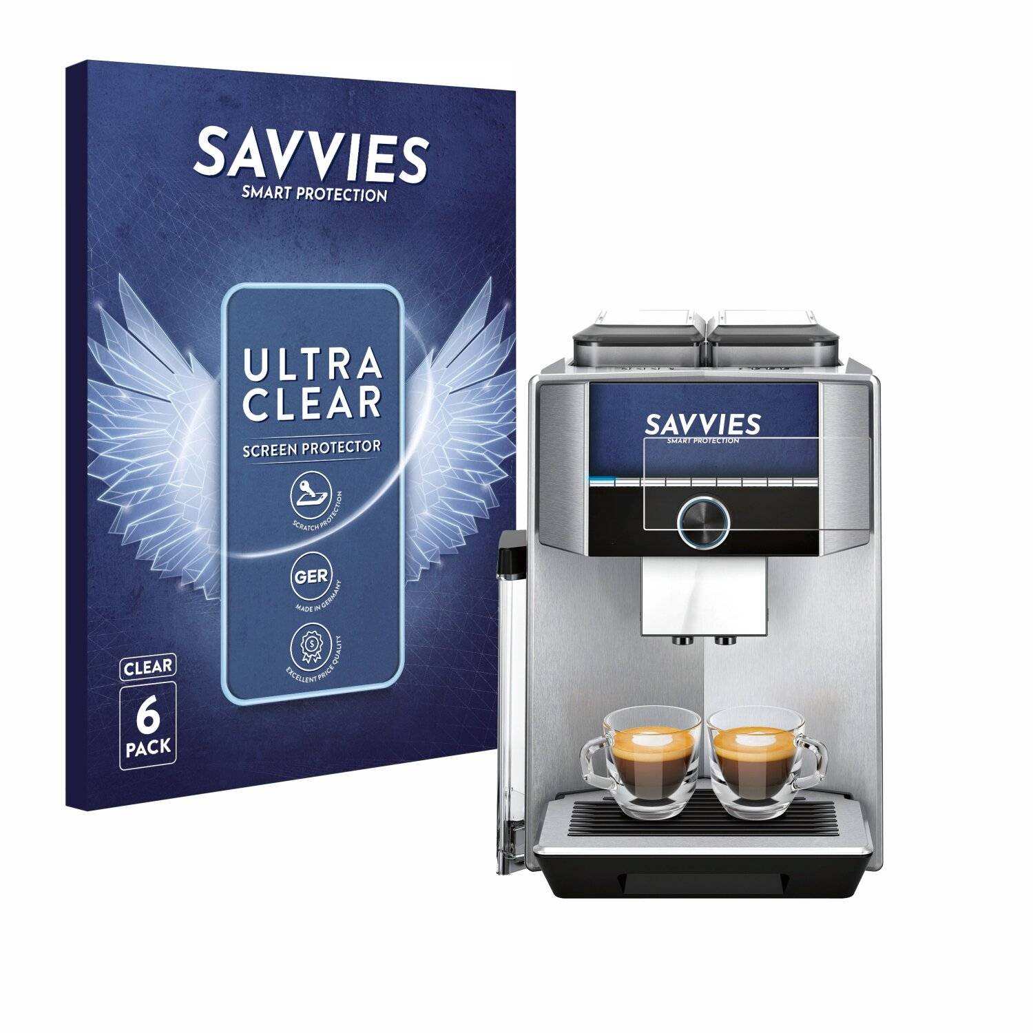 6x Savvies SU75 Displayschutzfolie für Siemens EQ.9 plus connect s700