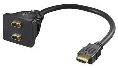 HDMI 19M - 2X HDMI 19F Stecker auf 2X Buchse