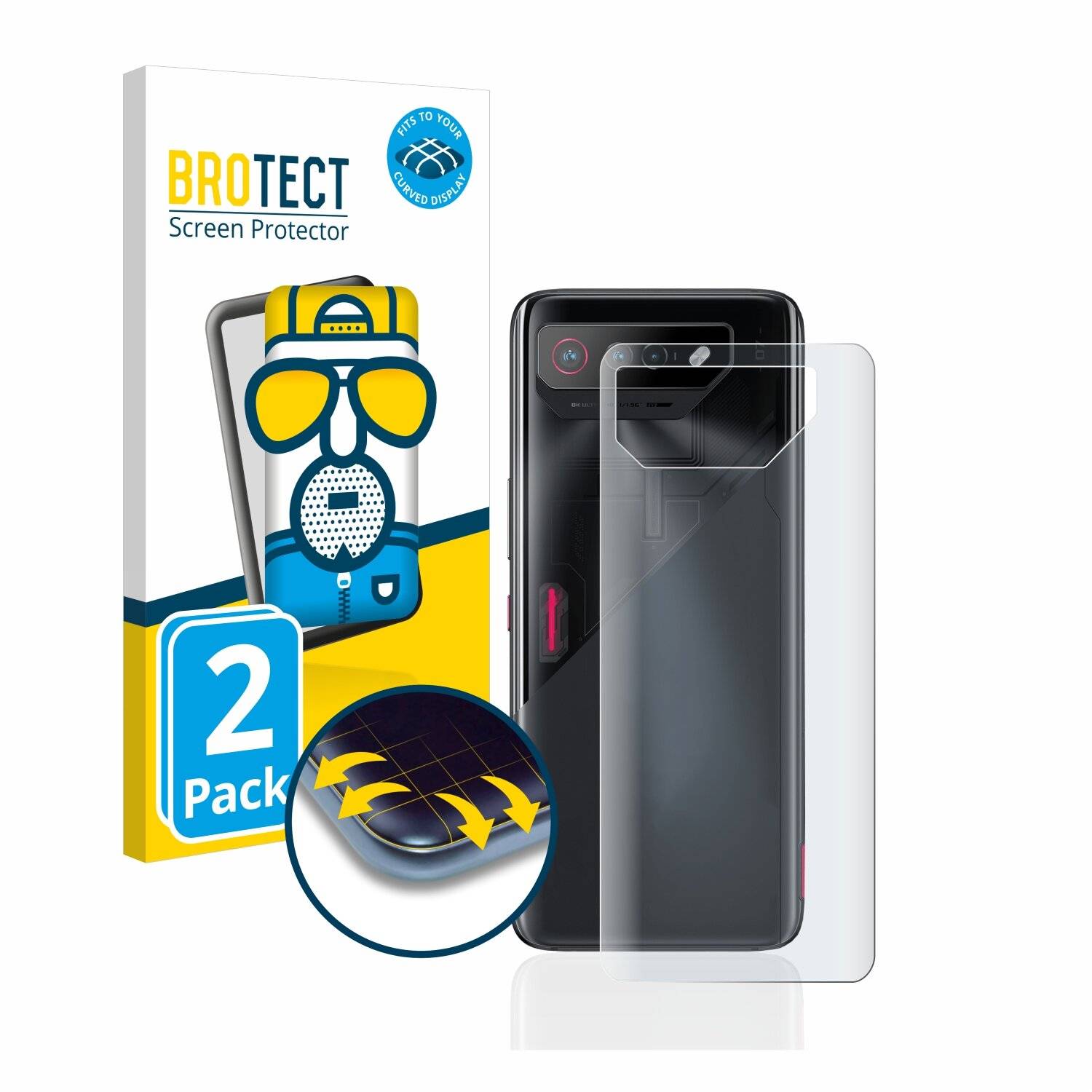 2x BROTECT Flex Matte Full-Cover Displayschutzfolie für Asus ROG Phone 7