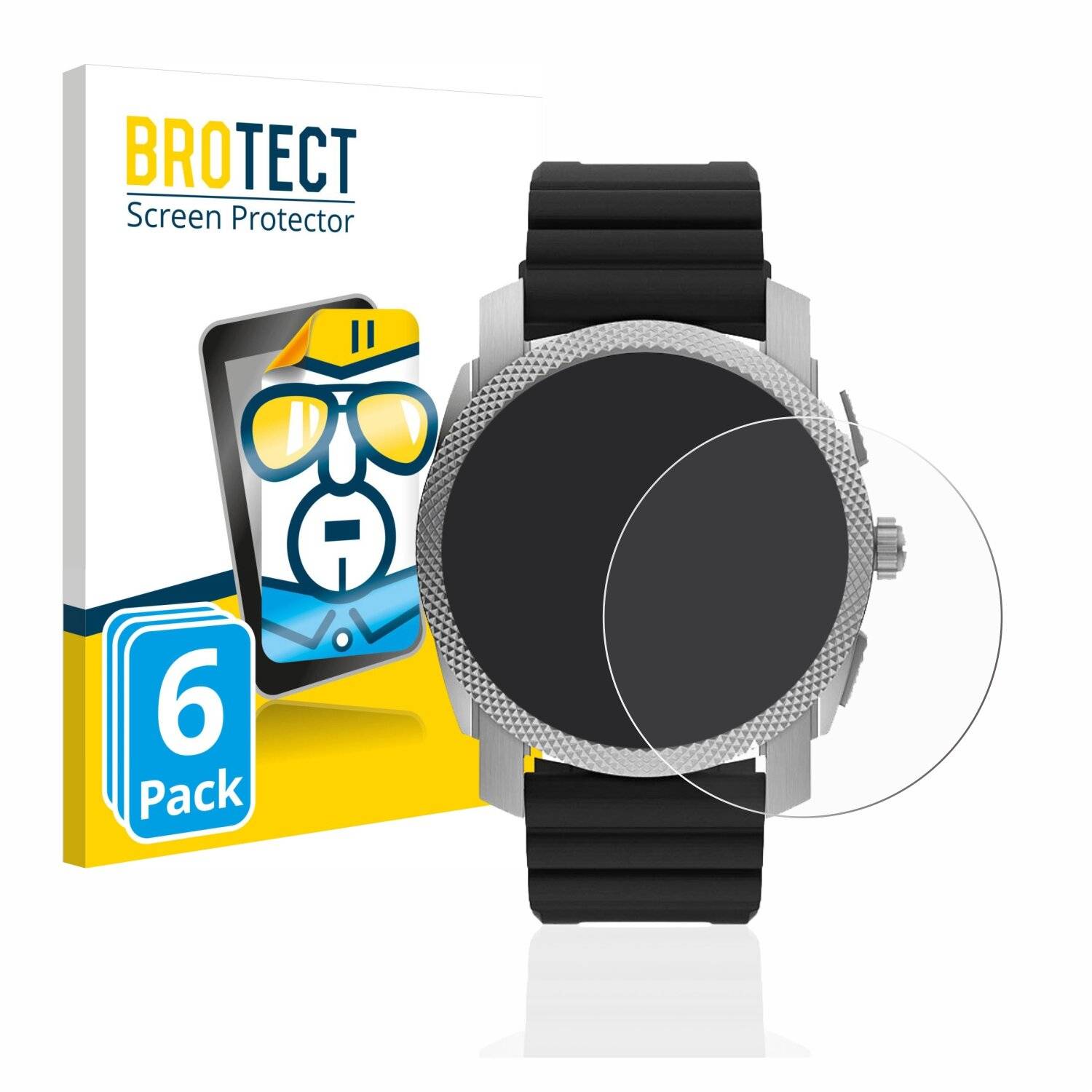 6x BROTECT HD-Clear Displayschutzfolie für Fossil Gen 6 Hybrid Machine