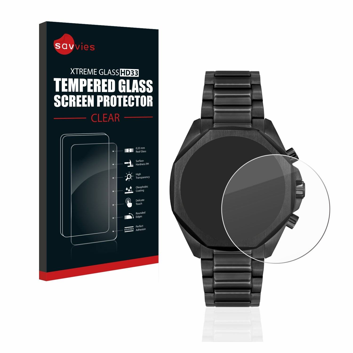 Savvies HD33 Clear Schutzglas für Hugo Boss Chronograph