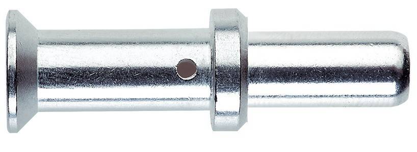 Eine Nahaufnahme eines glänzenden metallischen Zylinderpipes mit einem Loch an einer Seite und einer ringförmigen Struktur darum.