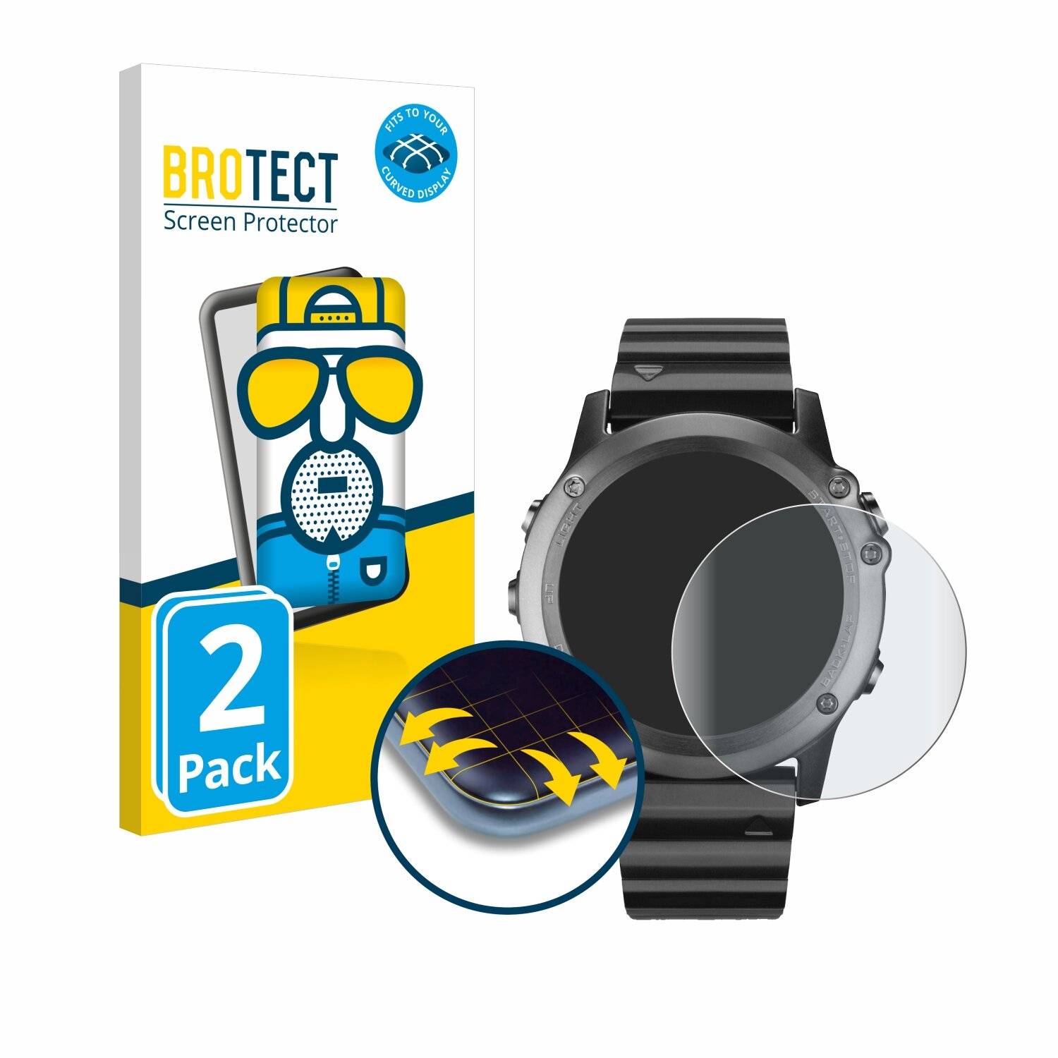 2x BROTECT Flex Matte Full-Cover Displayschutzfolie für Garmin Fenix
