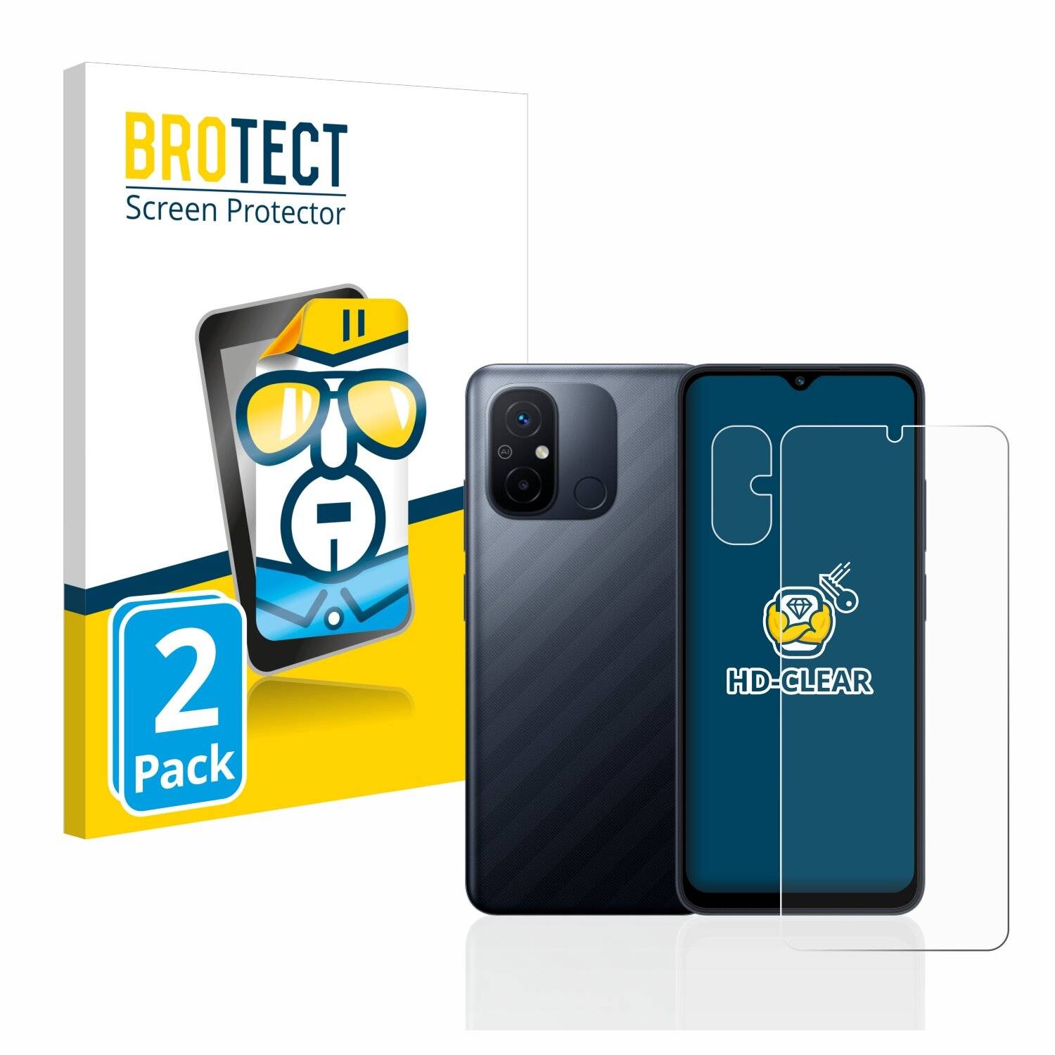 2x BROTECT HD-Clear Displayschutzfolie für Xiaomi Redmi 12C