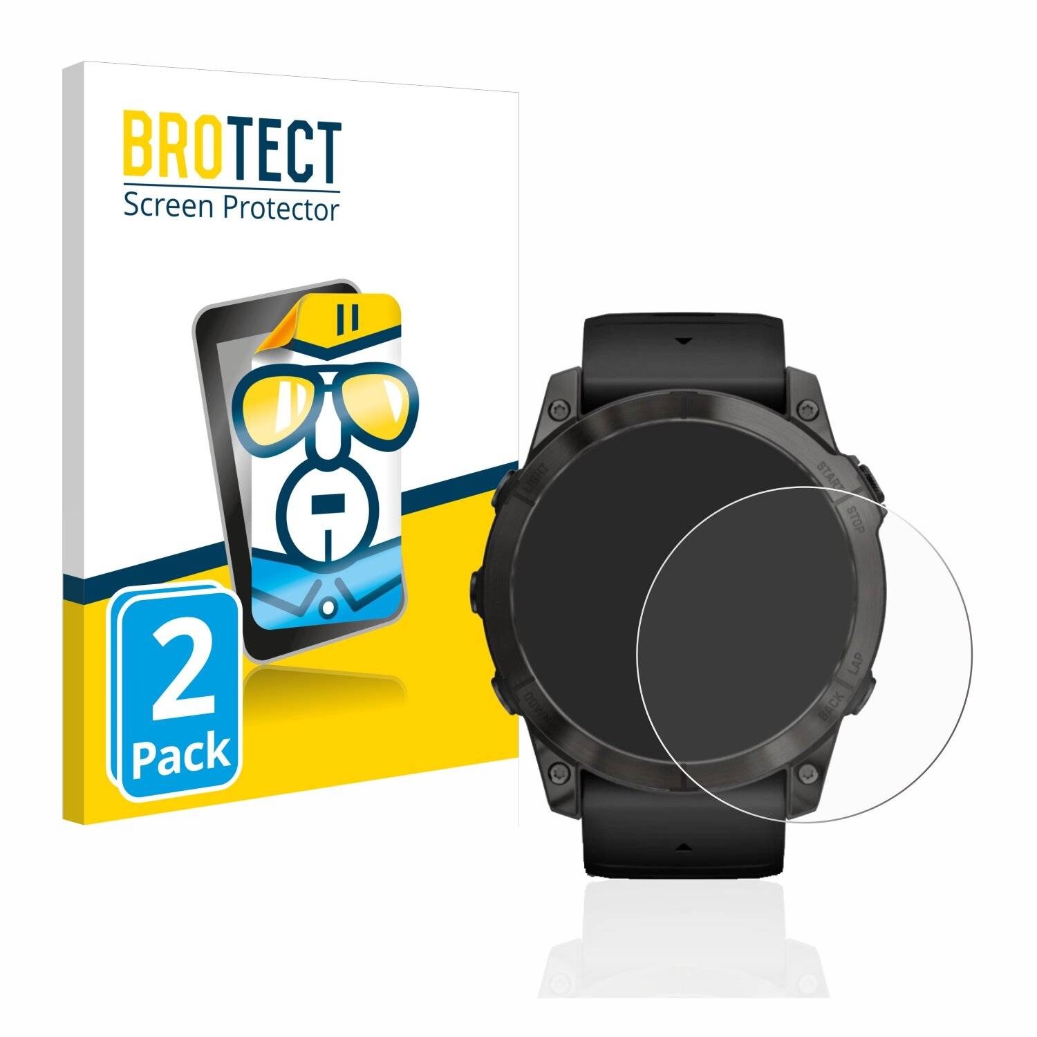2x BROTECT HD-Clear Displayschutzfolie für Garmin Fenix 7S Pro Solar (42