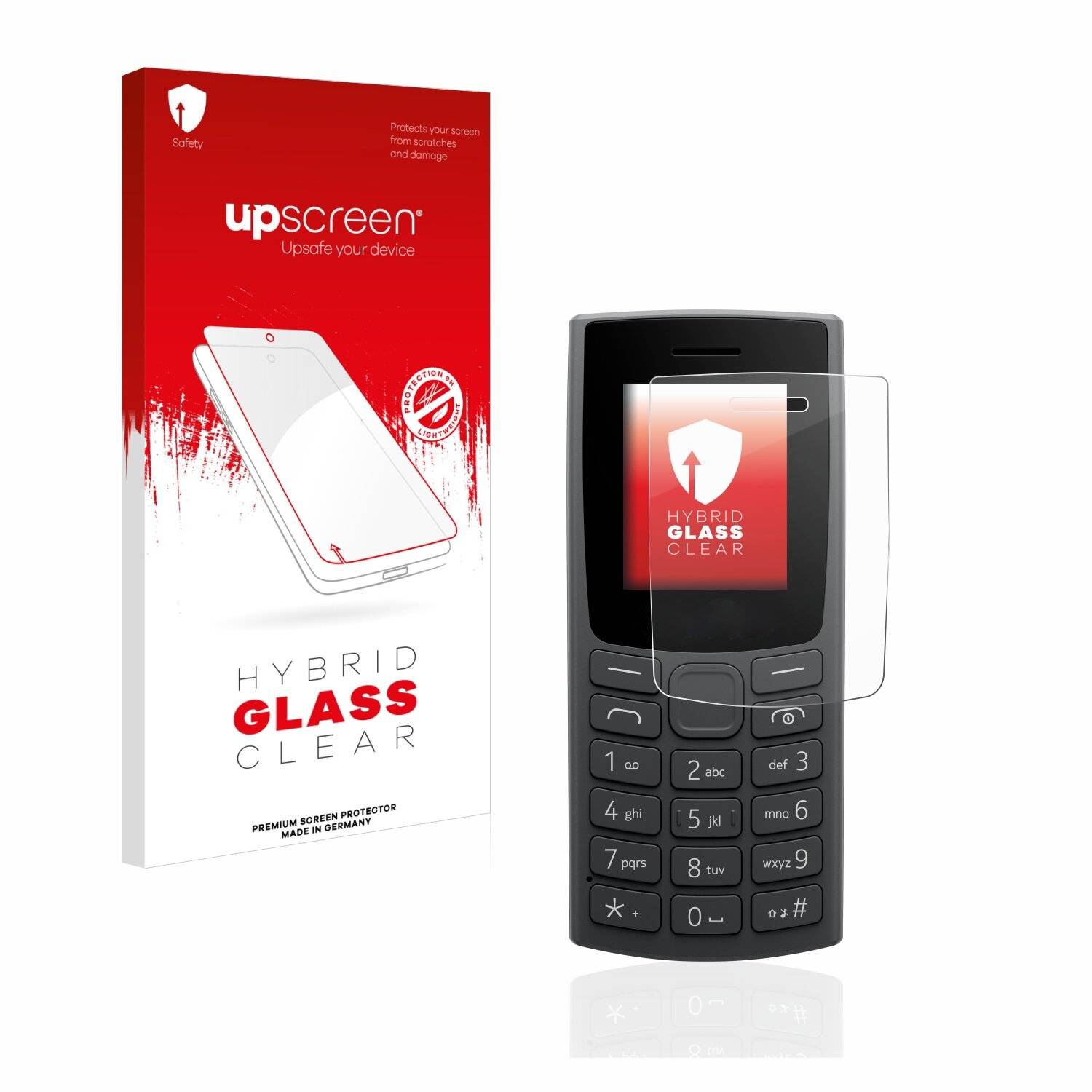 upscreen Hybrid Glass Clear Premium Schutzglas Folie für Nokia 110