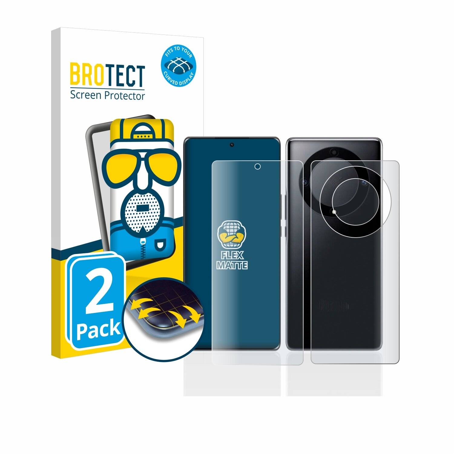 2x BROTECT Flex Matte Full-Cover Displayschutzfolie für Honor Magic 5 Lite