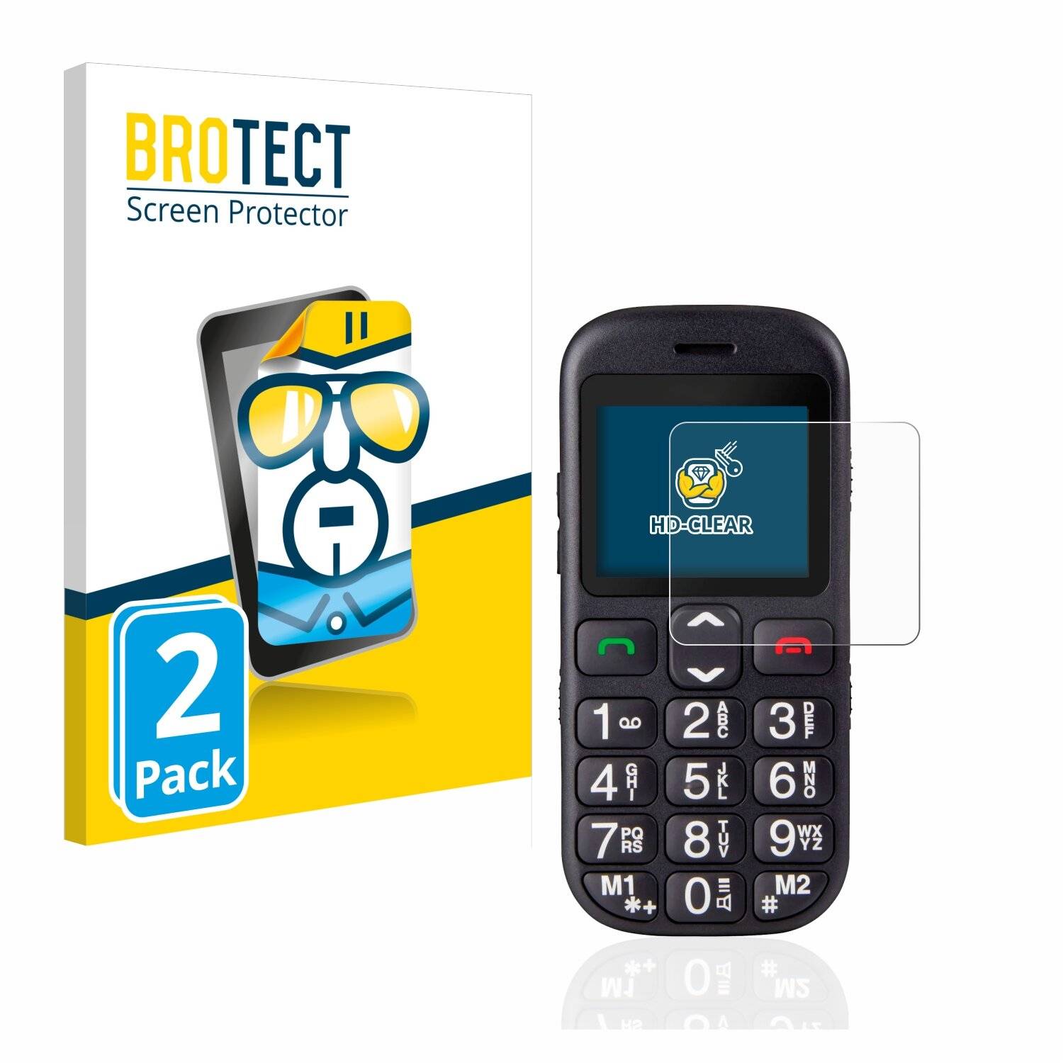 2x BROTECT HD-Clear Displayschutzfolie für Swisstone BBM