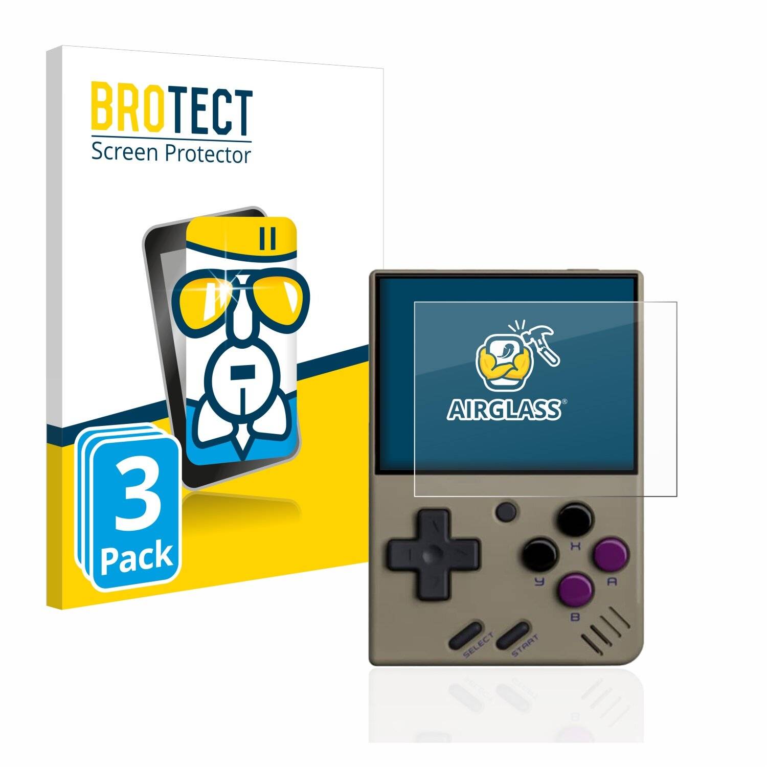 3x BROTECT AirGlass Schutzglas Folie für Miyoo Mini