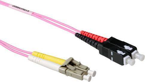 ACT 7 meter LSZH Multimode 50/125 OM4 fiber patch cable duplex with LC and SC connectors