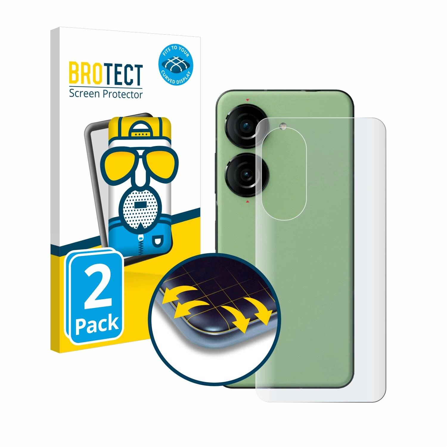 2x BROTECT Flex Matte Full-Cover Displayschutzfolie für Asus ZenFone 10
