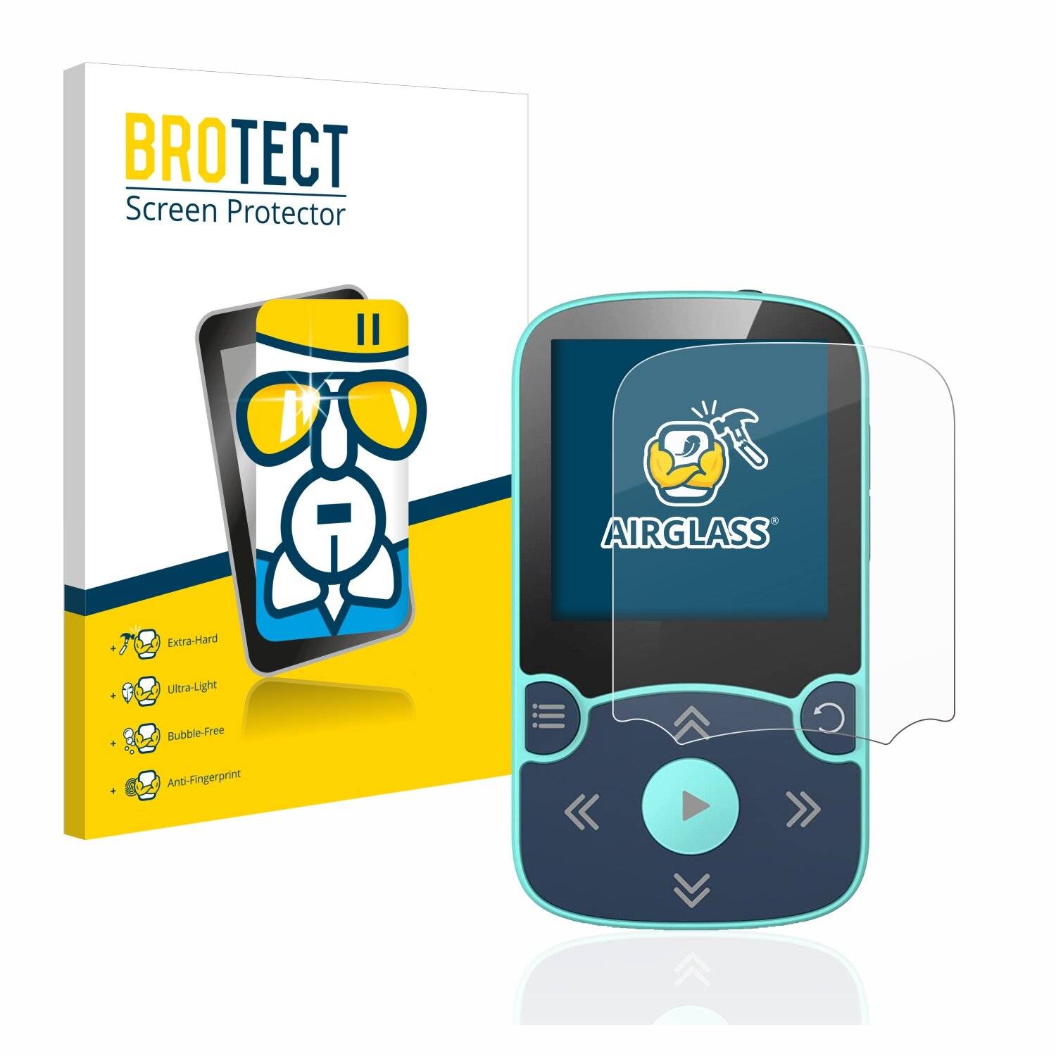 BROTECT AirGlass Schutzglas Folie für AGPtek A65X MP3 Player with