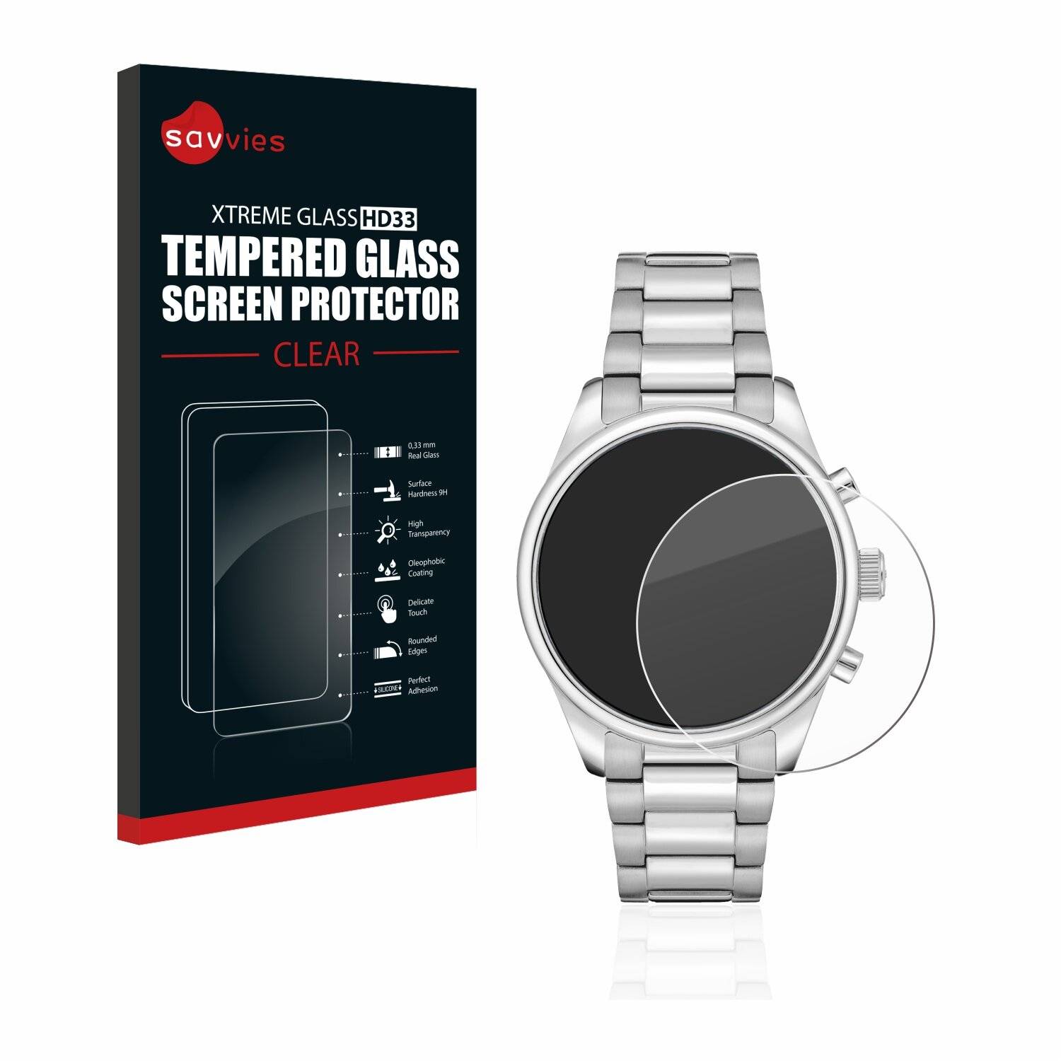 Savvies HD33 Clear Schutzglas für Hugo Boss Chronograph