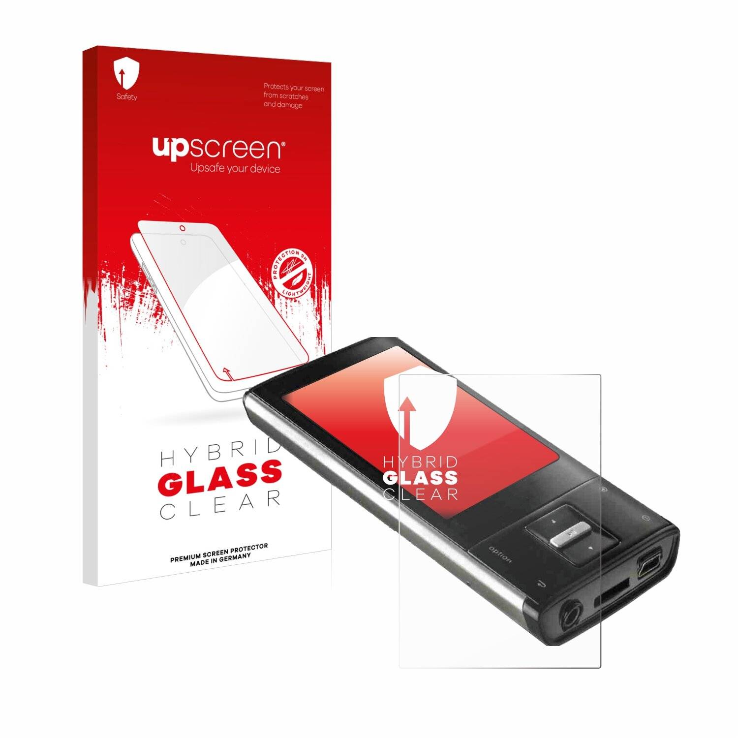 upscreen Hybrid Glass Clear Premium Schutzglas Folie für Intenso Video Shooter
