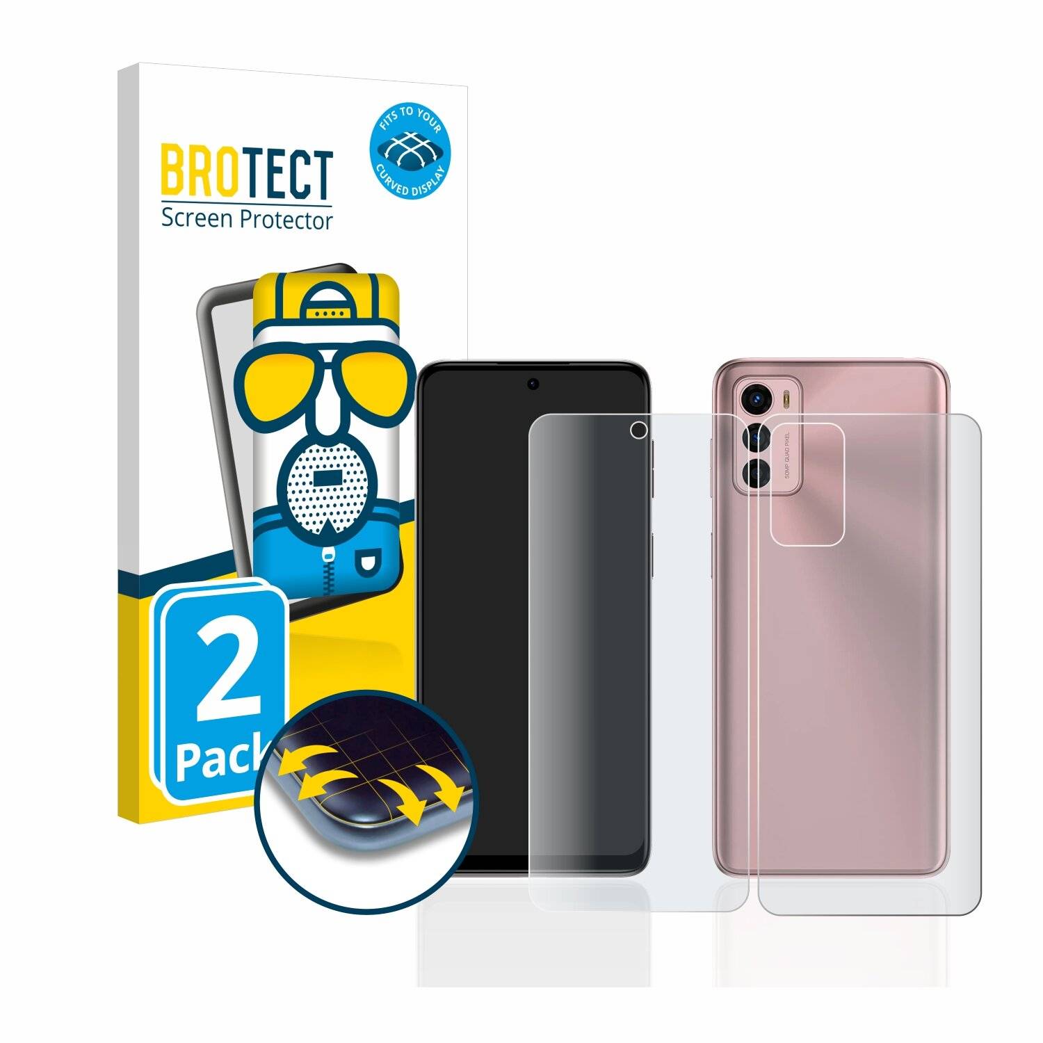 2x BROTECT Flex Matte Full-Cover Displayschutzfolie für Motorola Moto G42