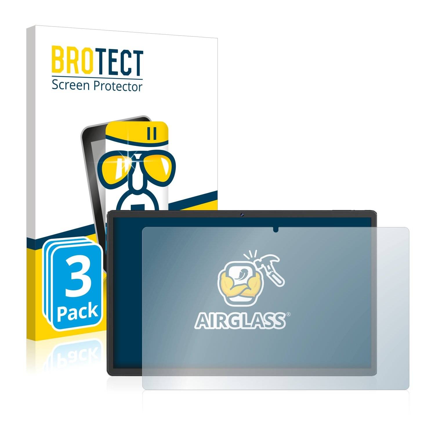 3x BROTECT AirGlass Schutzglas Folie für Sebbe Facetel Tablet