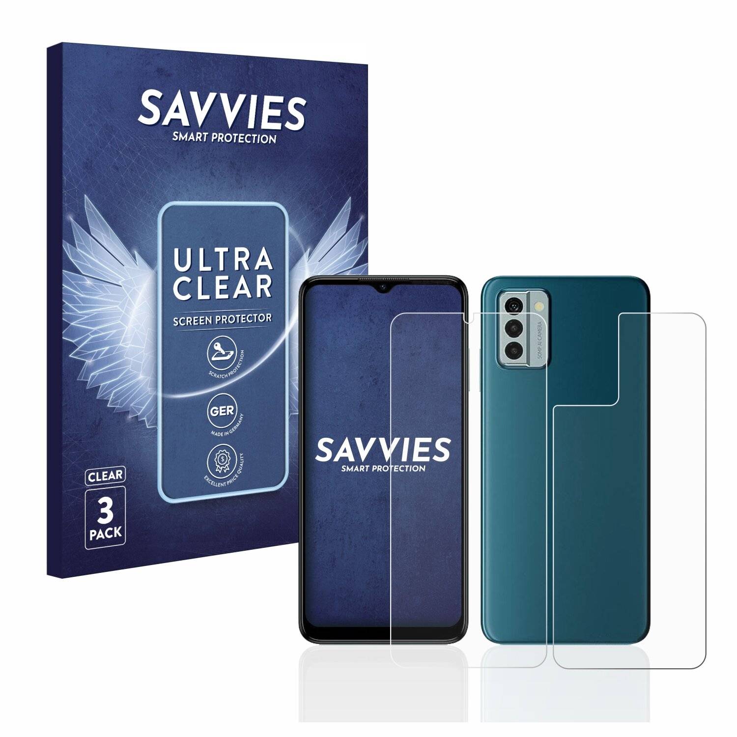 6x Savvies SU75 Displayschutzfolie für Nokia G22