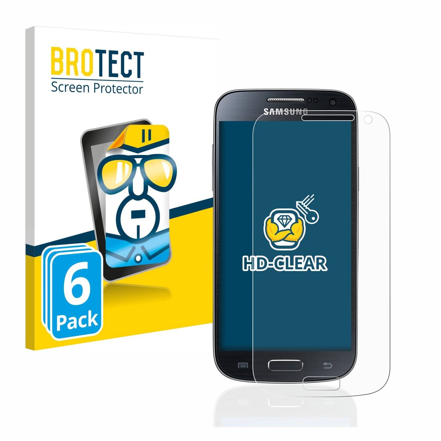 6x BROTECT HD-Clear Displayschutzfolie für Samsung Galaxy S4
