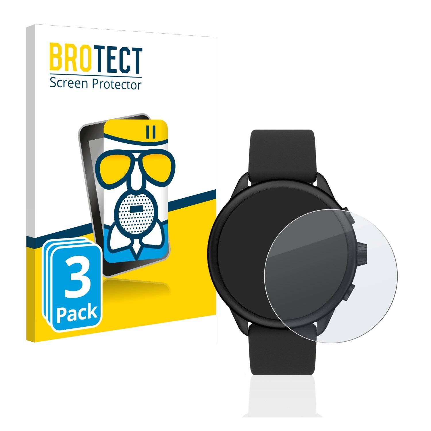 3x BROTECT AirGlass Matte Schutzglas Folie für Fossil Smartwatch Wellness (Gen 6)