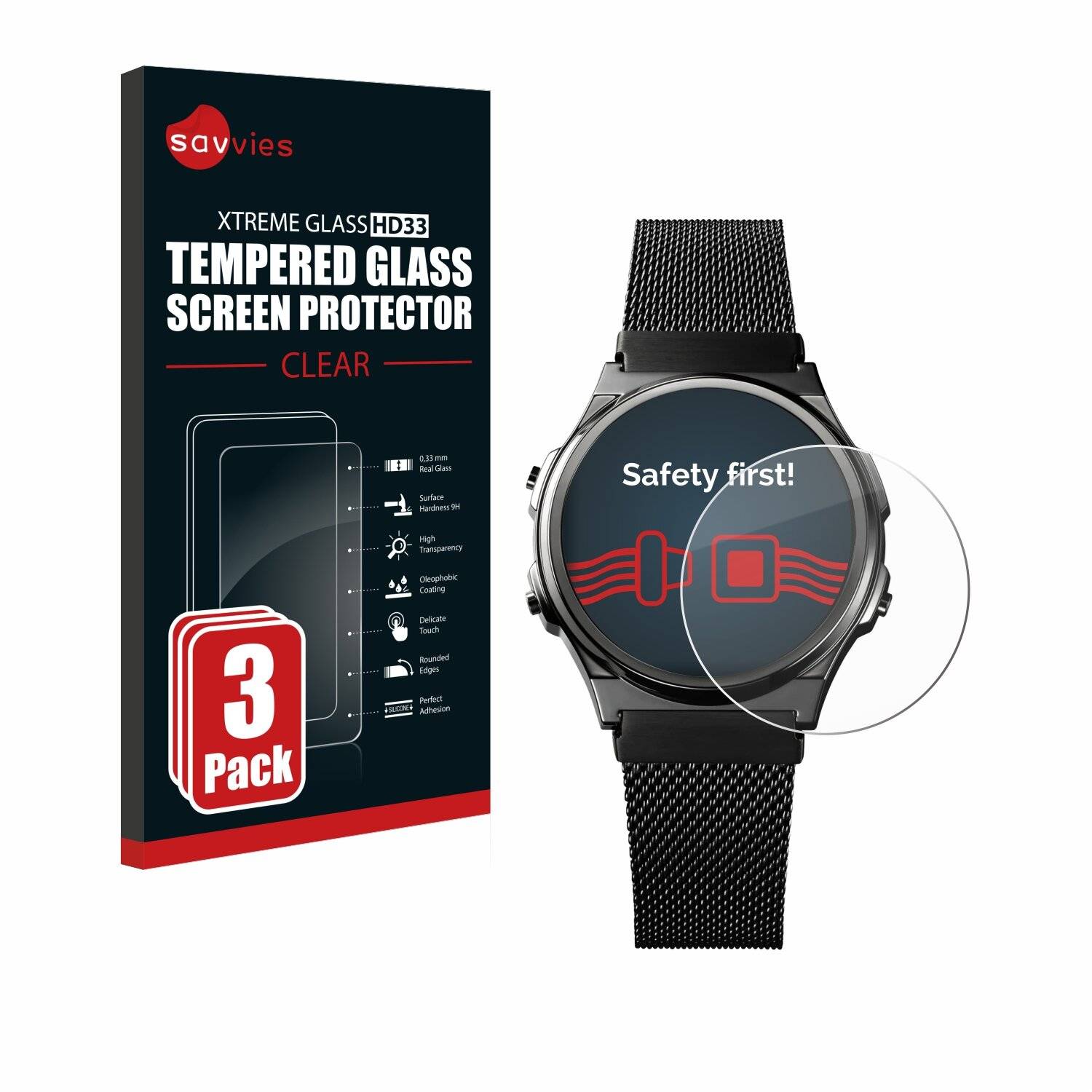 3x Savvies HD33 Clear Schutzglas für Casio