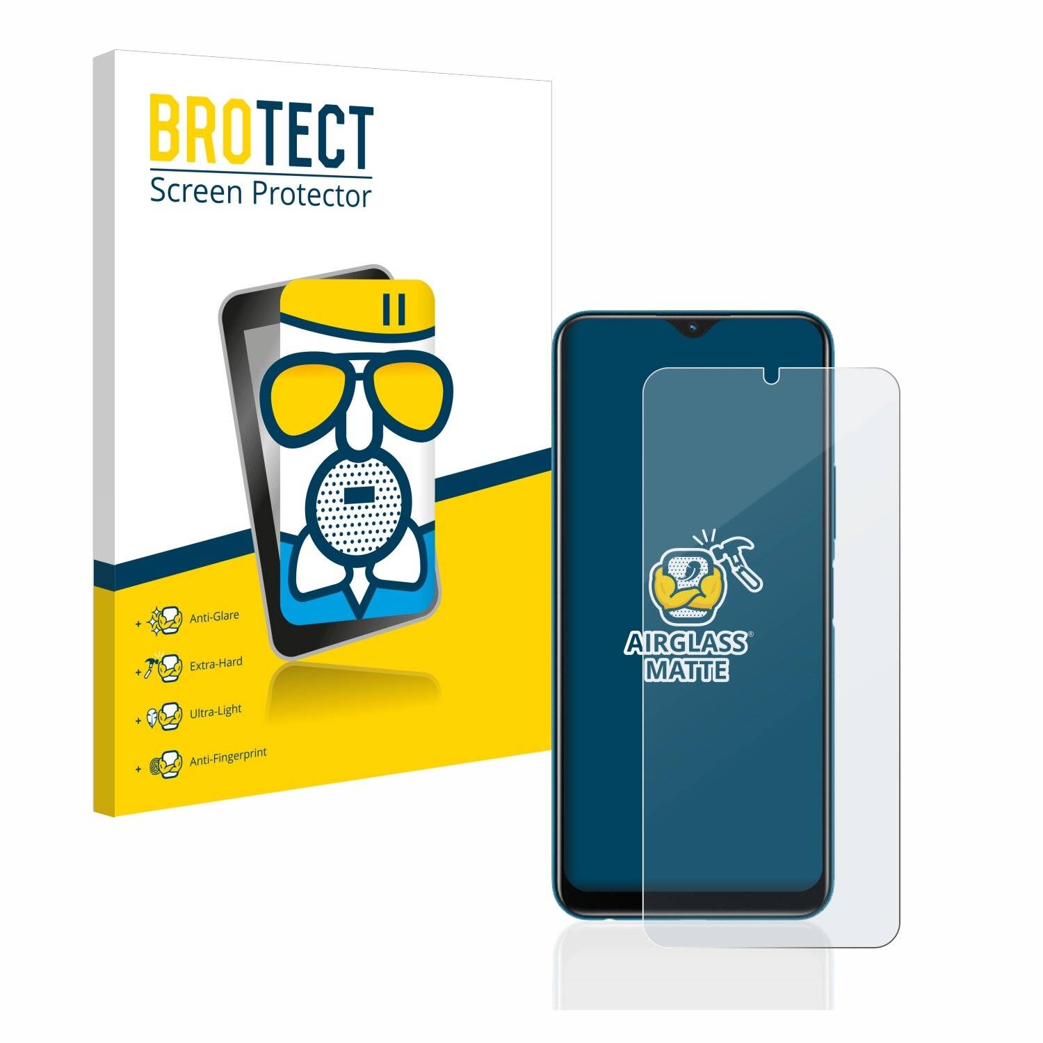 BROTECT AirGlass Matte Schutzglas Folie für Vivo Y12s