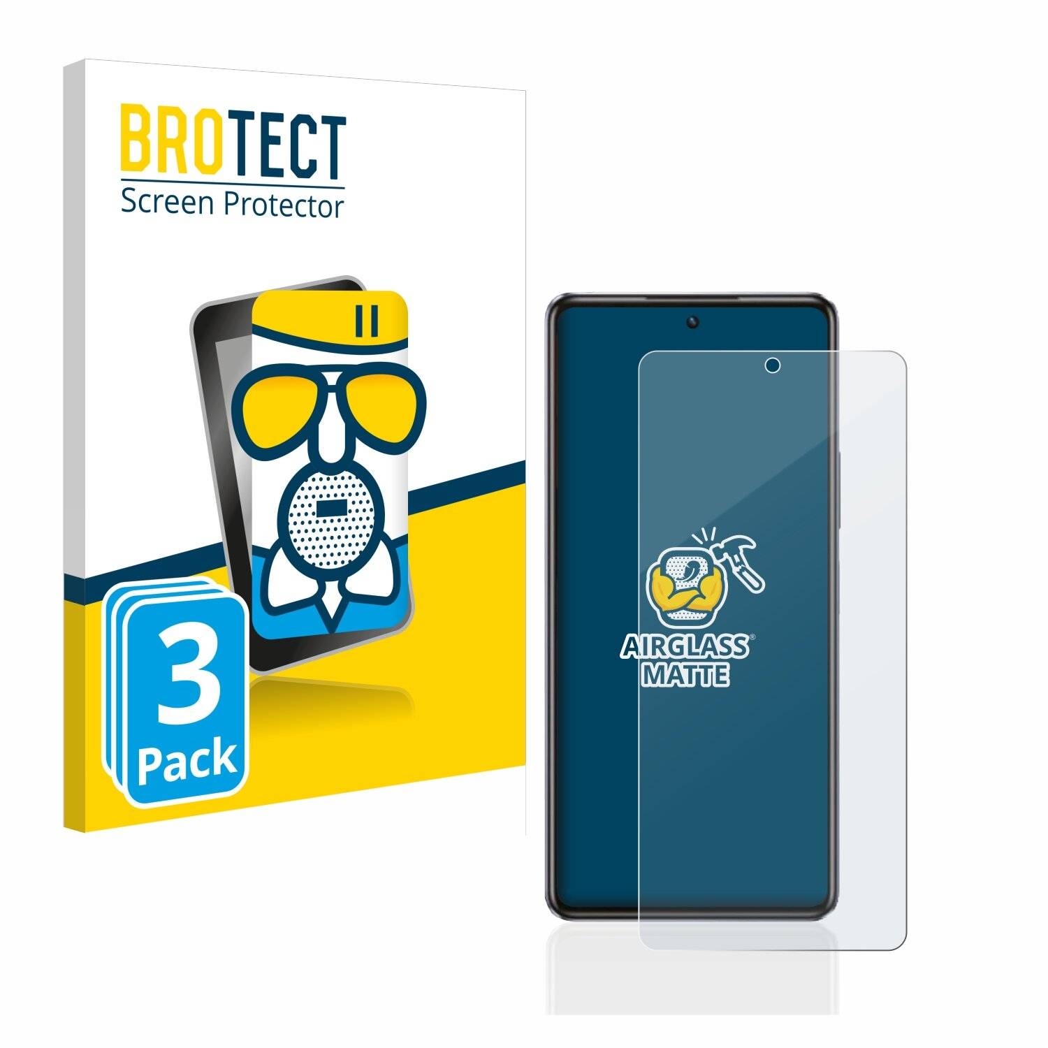 3x BROTECT AirGlass Matte Schutzglas Folie für Infinix Note