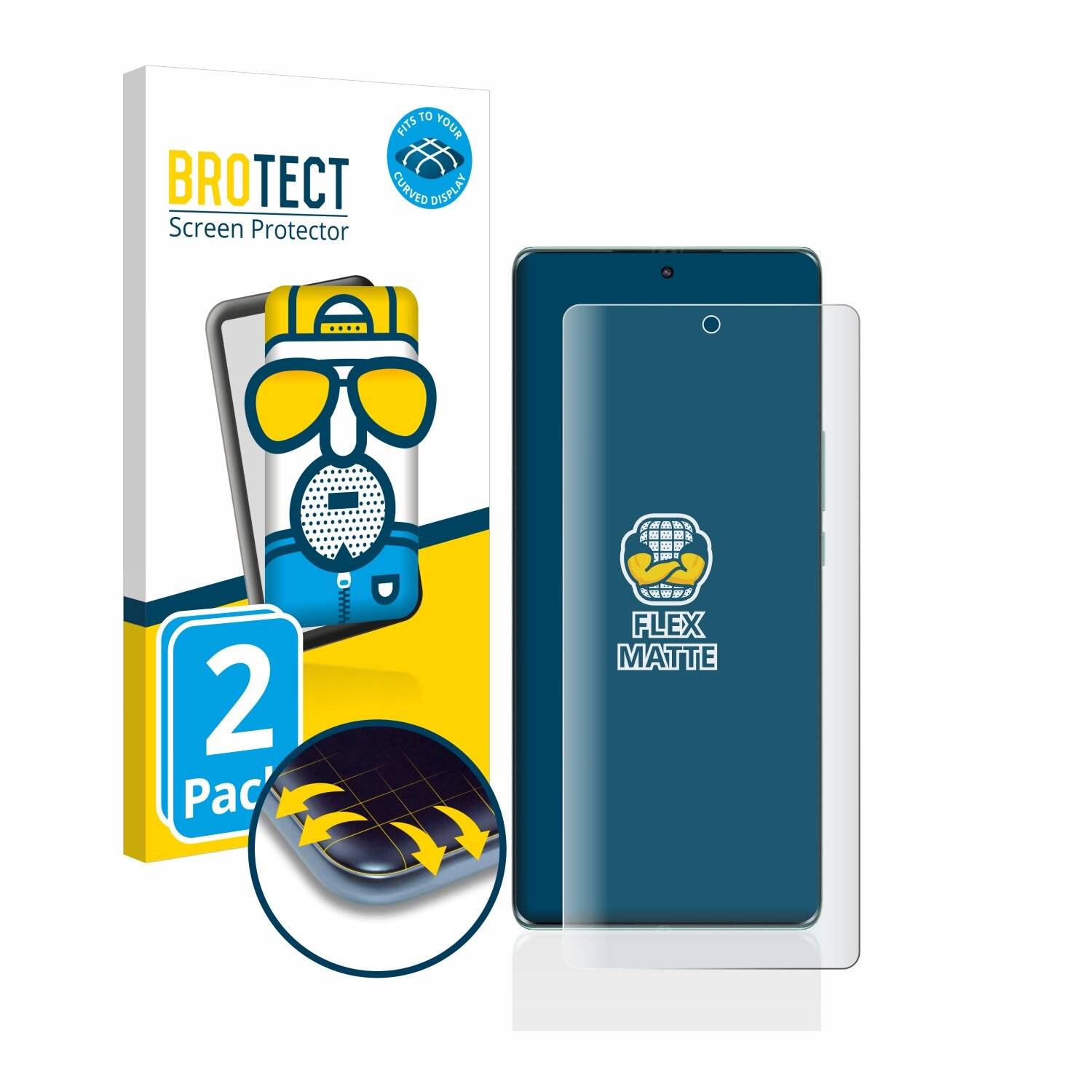 2x BROTECT Flex Matte Full-Cover Displayschutzfolie für Honor