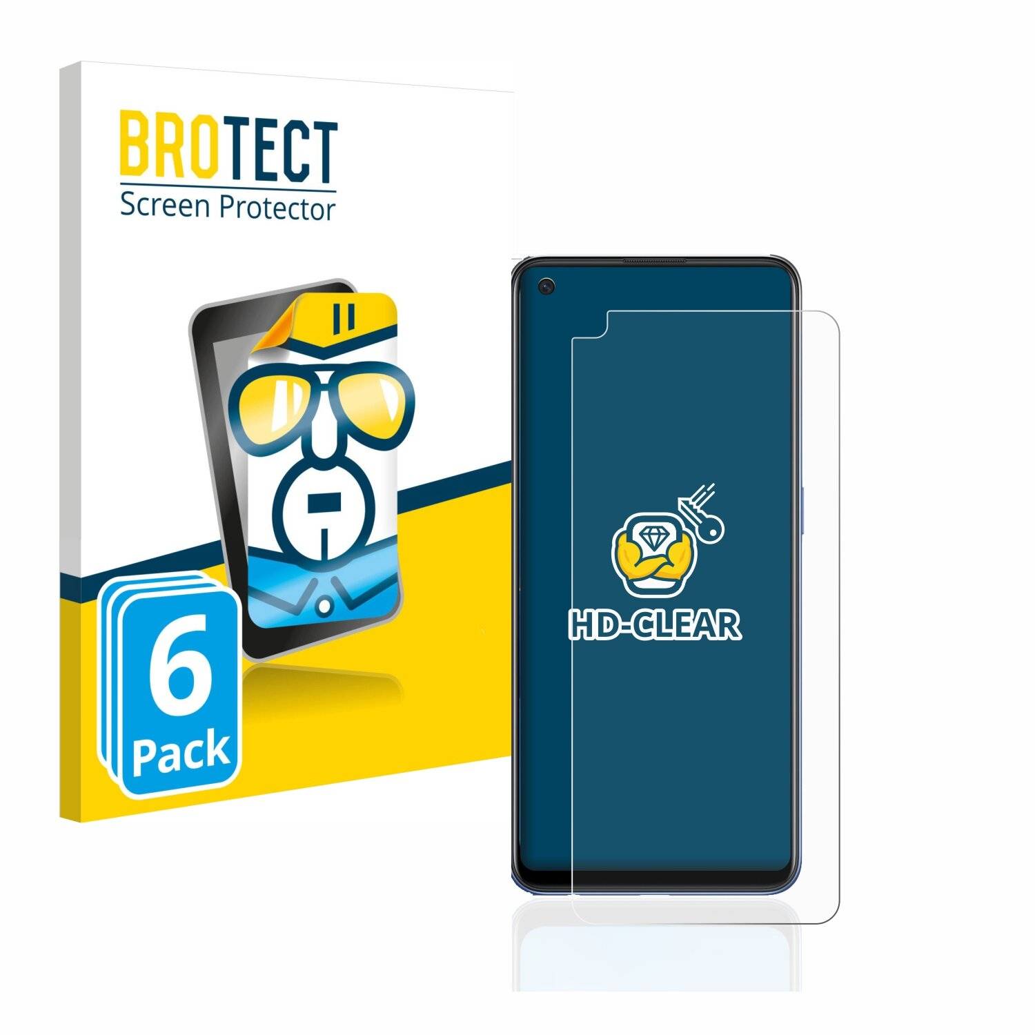 6x BROTECT HD-Clear Displayschutzfolie für Oppo