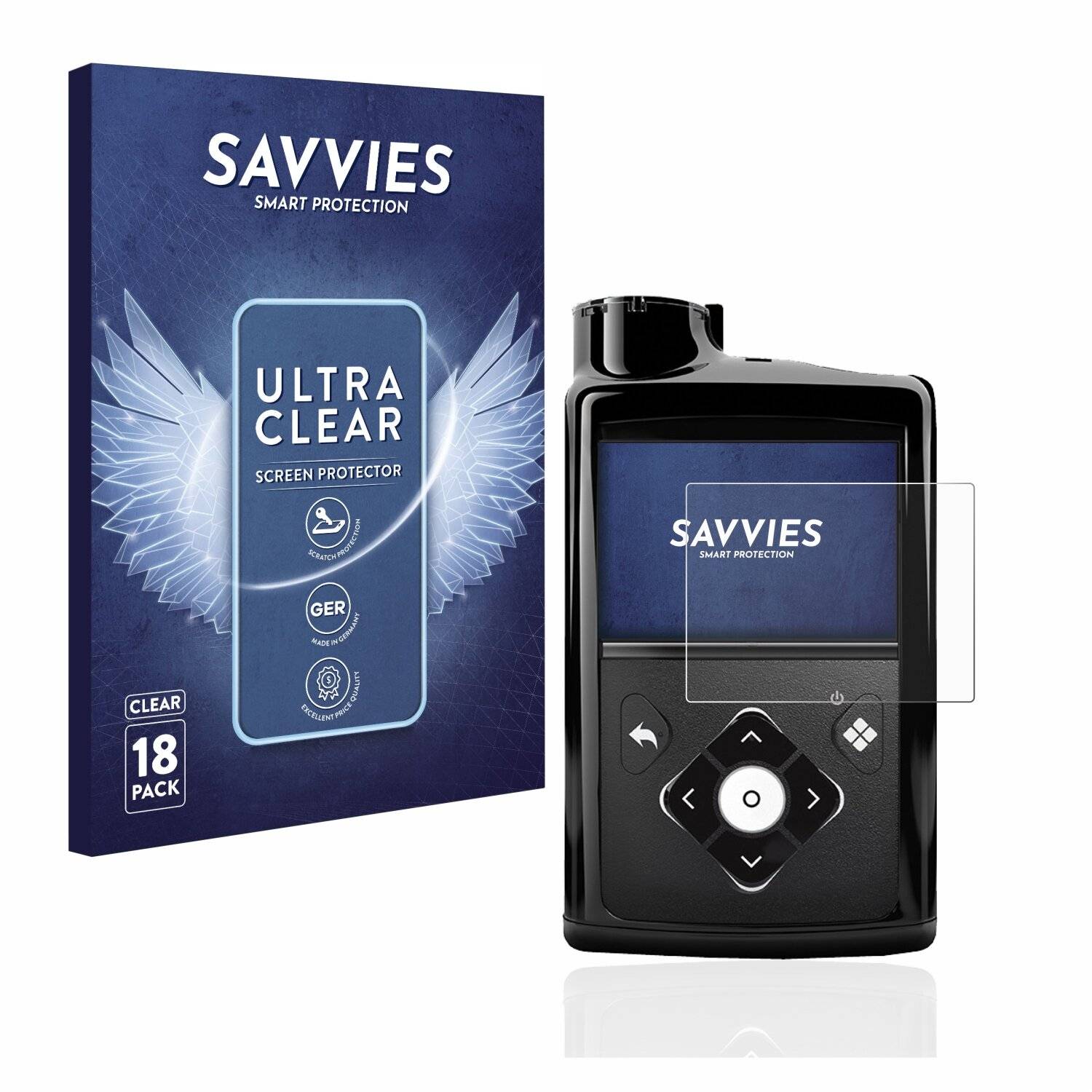18x Savvies SU75 Displayschutzfolie für Medtronic Minimed