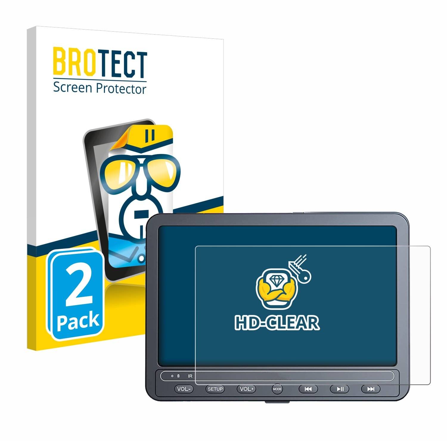 2x BROTECT HD-Clear Displayschutzfolie für Naviskauto