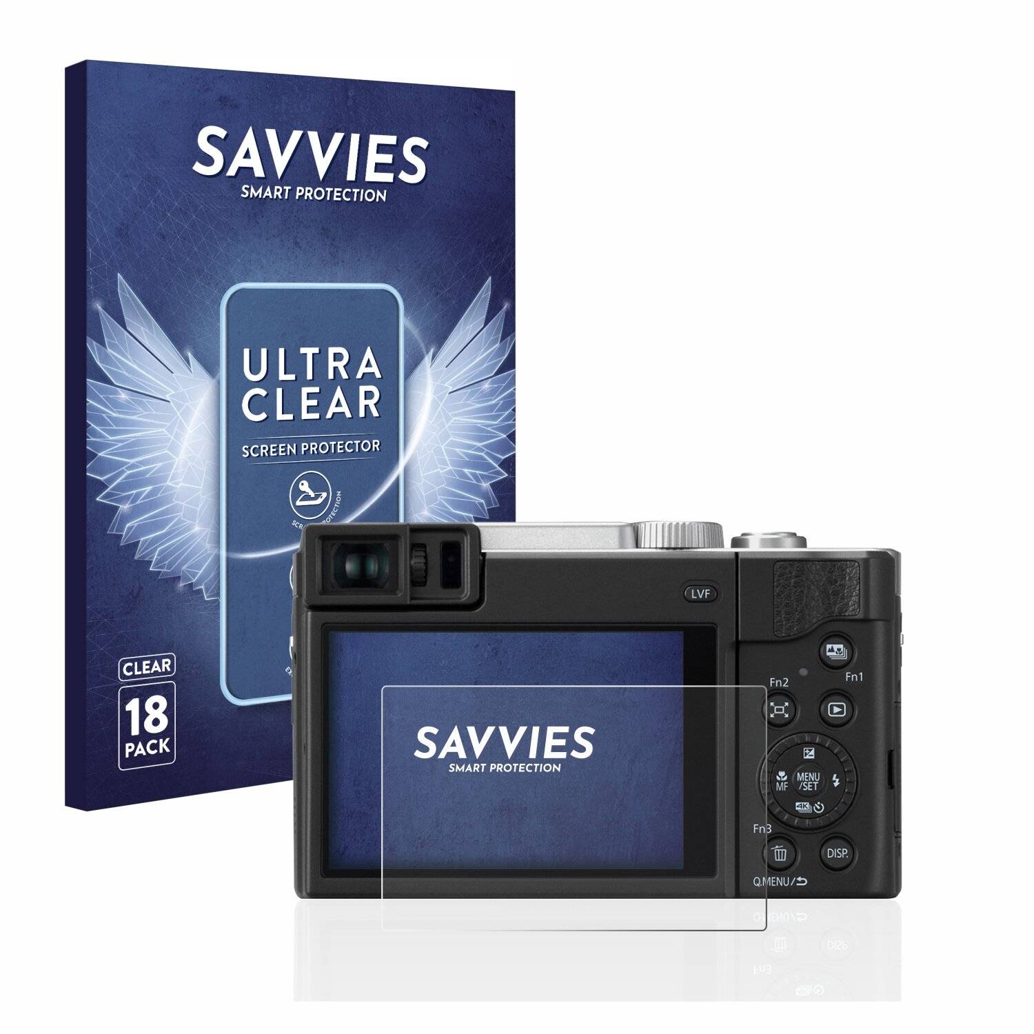 18x Savvies SU75 Displayschutzfolie für Panasonic Lumix DC-TZ95D Super