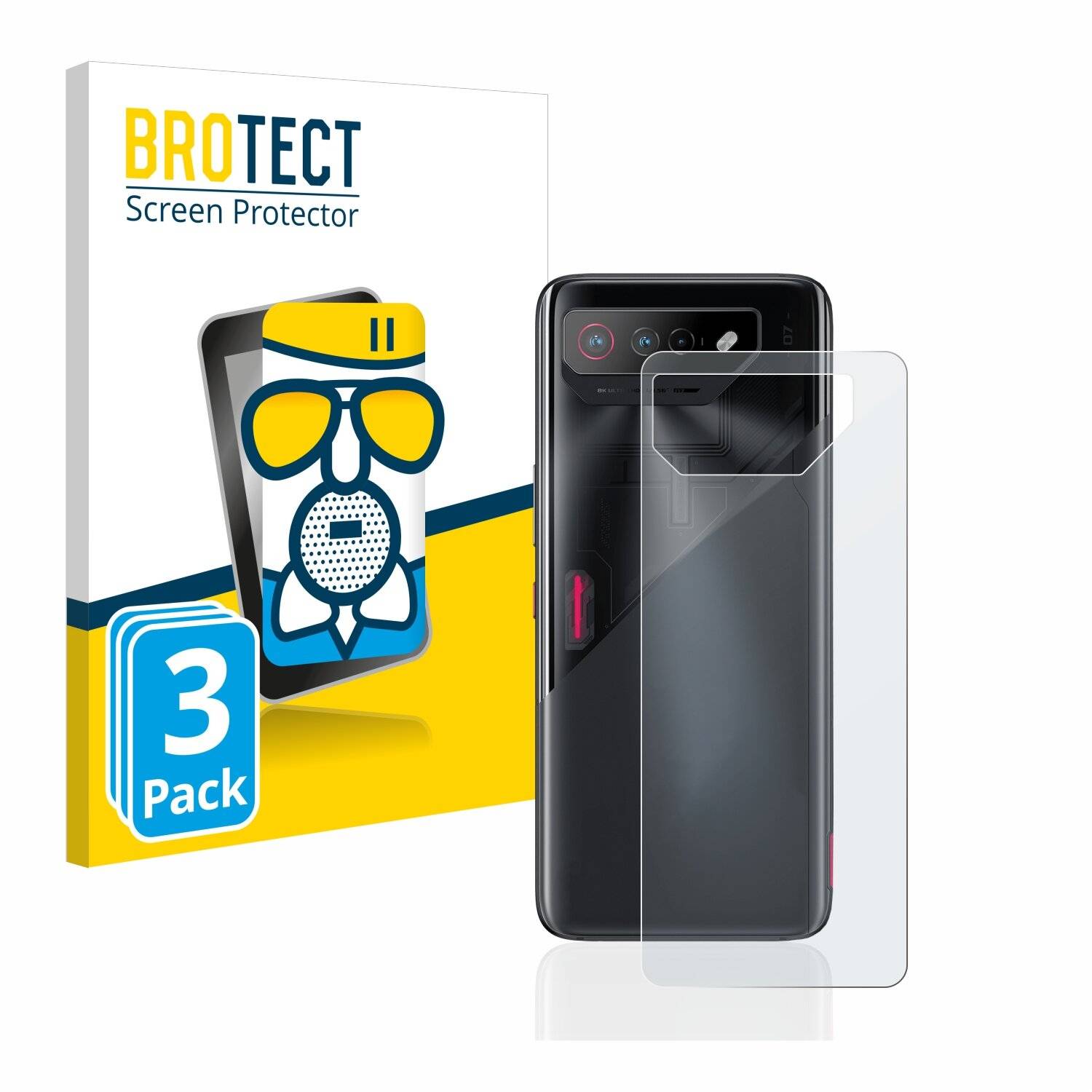 3x BROTECT AirGlass Matte Schutzglas Folie für Asus ROG Phone 7