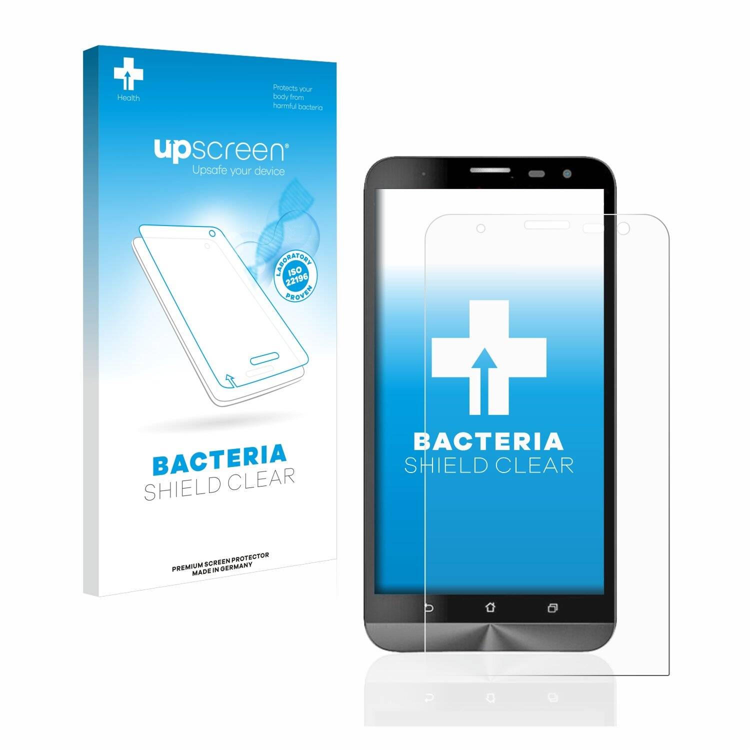 upscreen Bacteria Shield Clear Premium Antibakterielle Displayschutzfolie für Asus ZenFone 2