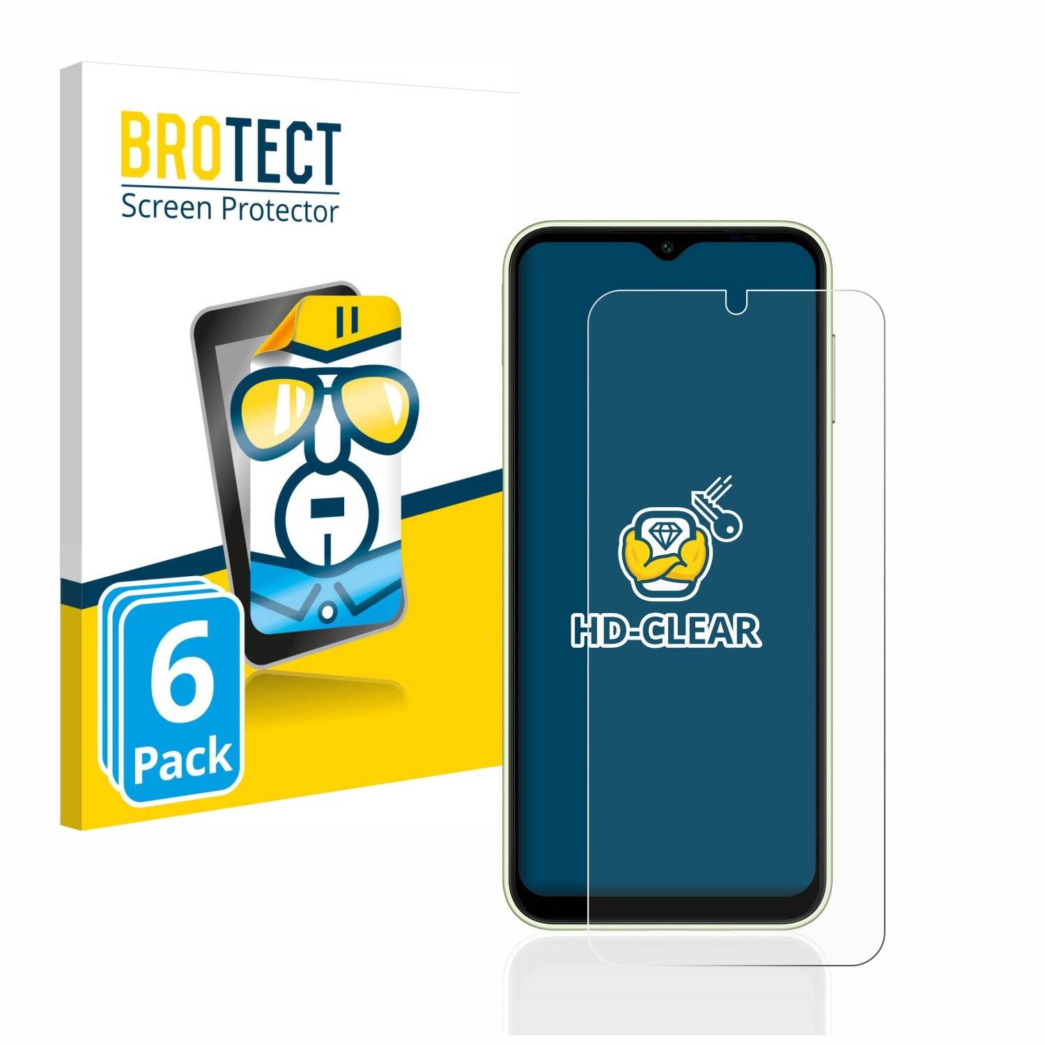 6x BROTECT HD-Clear Displayschutzfolie für Samsung Galaxy A14