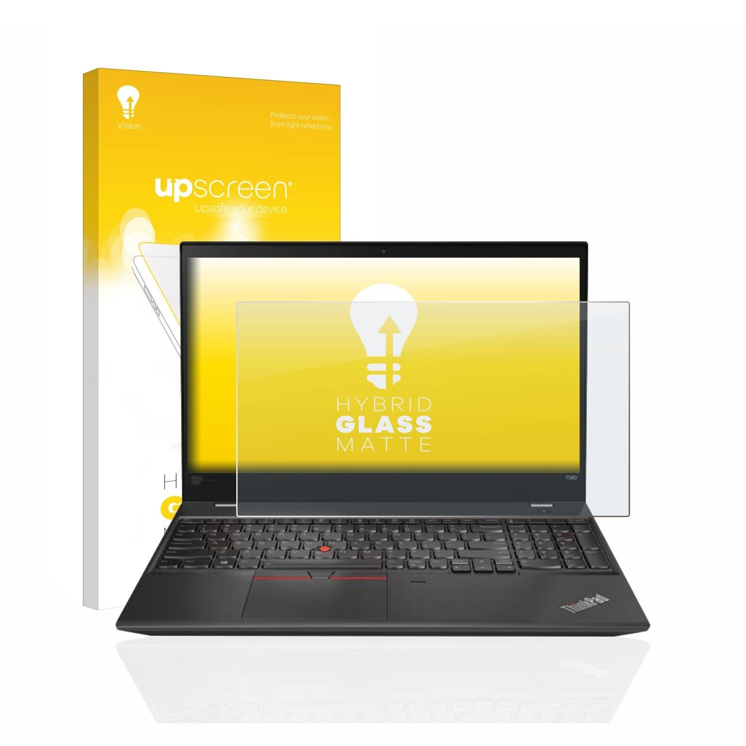 upscreen Hybrid Glass Matte Premium Schutzglas Folie für Lenovo ThinkPad T580 15.6