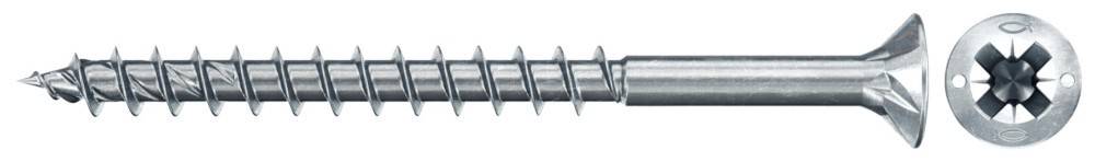 Eine Nahaufnahme einer metallischen Schraube, die deren scharfe, spiralförmige Gewindegänge zeigt.