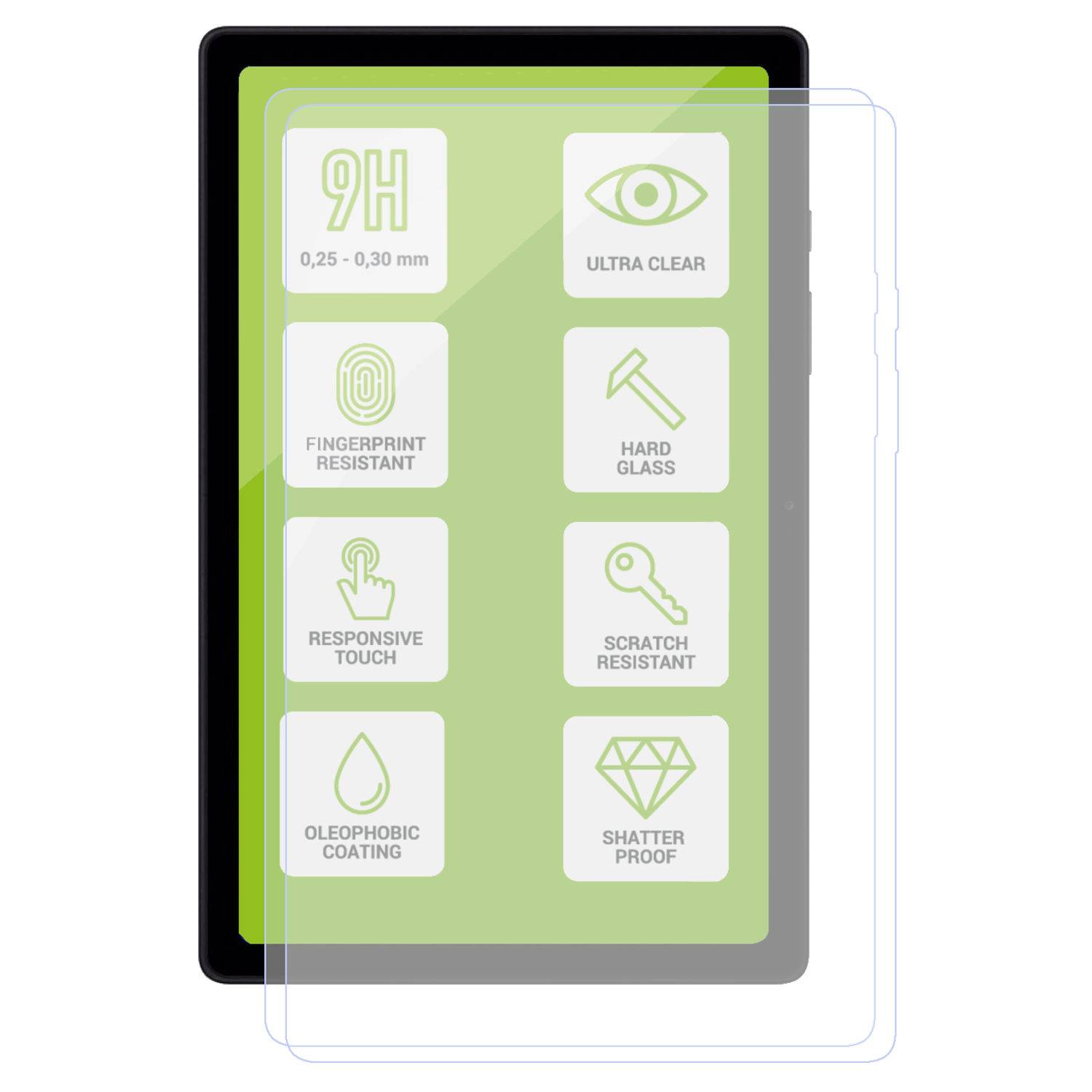 Für Samsung Galaxy Tab S10 Plus FE Plus / S9 Plus FE Plus / S8 Plus 2x Hart Glas